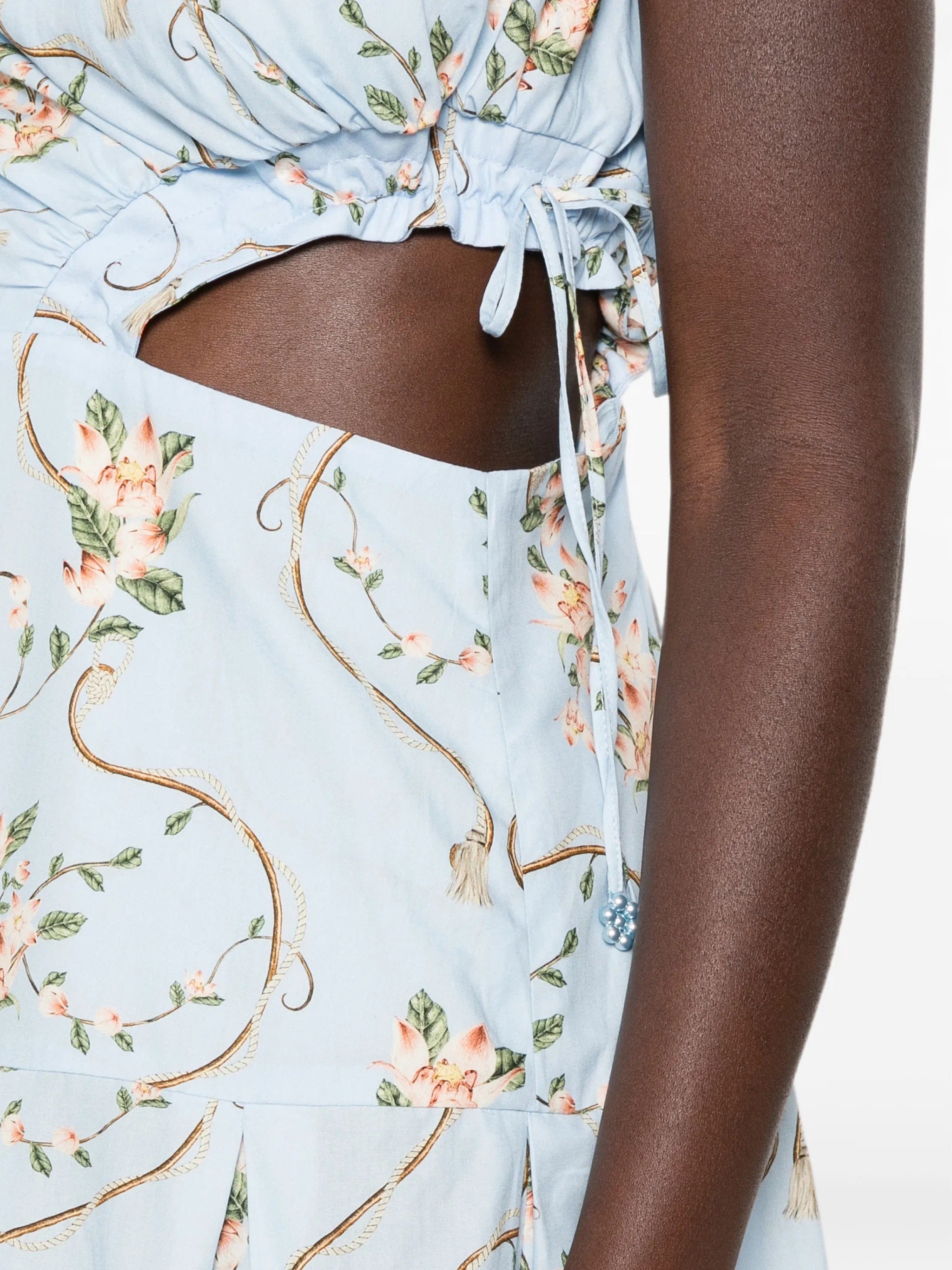 Agua by Agua Bendita Otono floral - print cut - out maxi dress