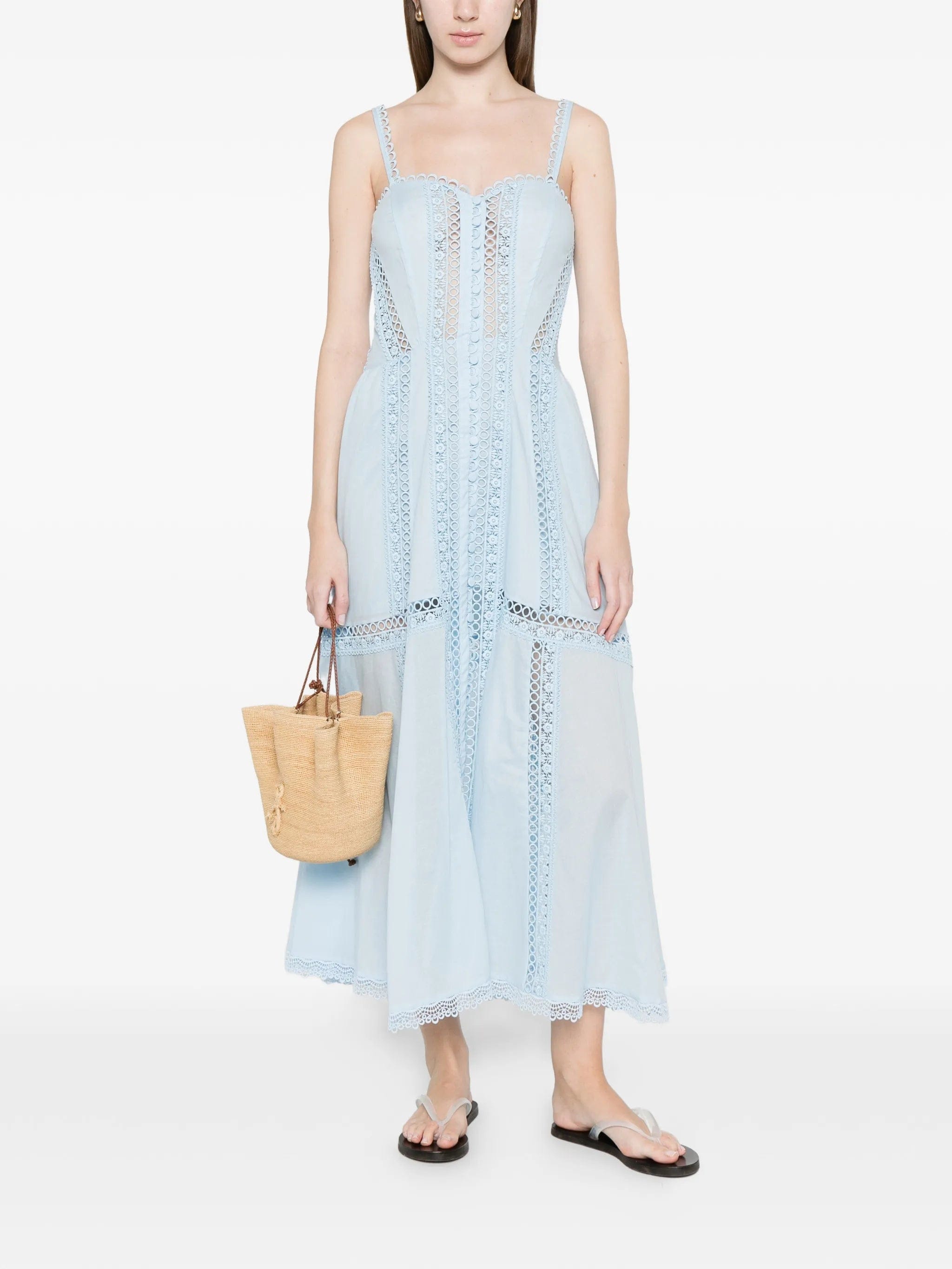 Charo Ruiz Ibiza Dafelle lace trim dress