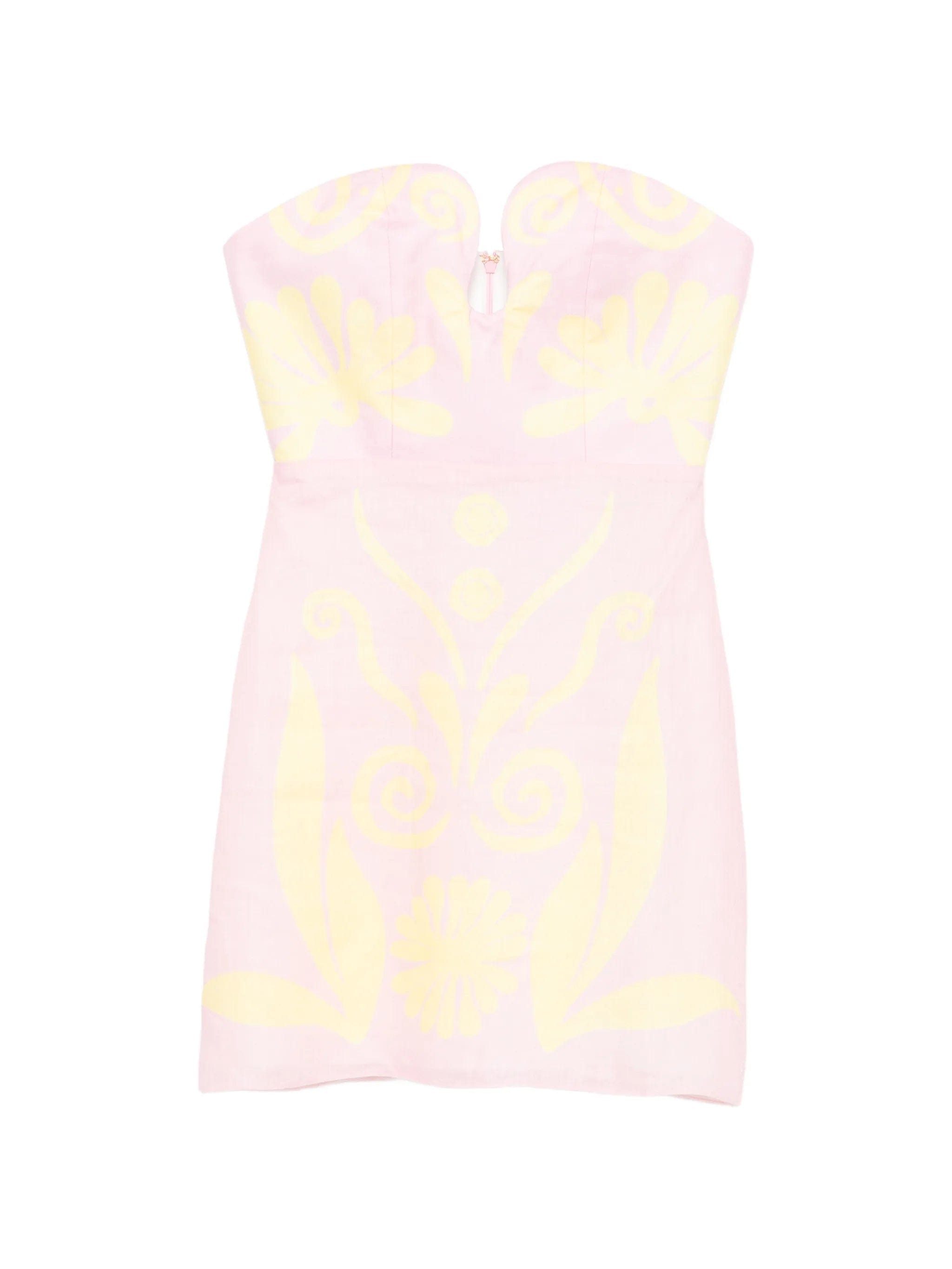 Cala de la Cruz Jolie strapless graphic - print mini dress