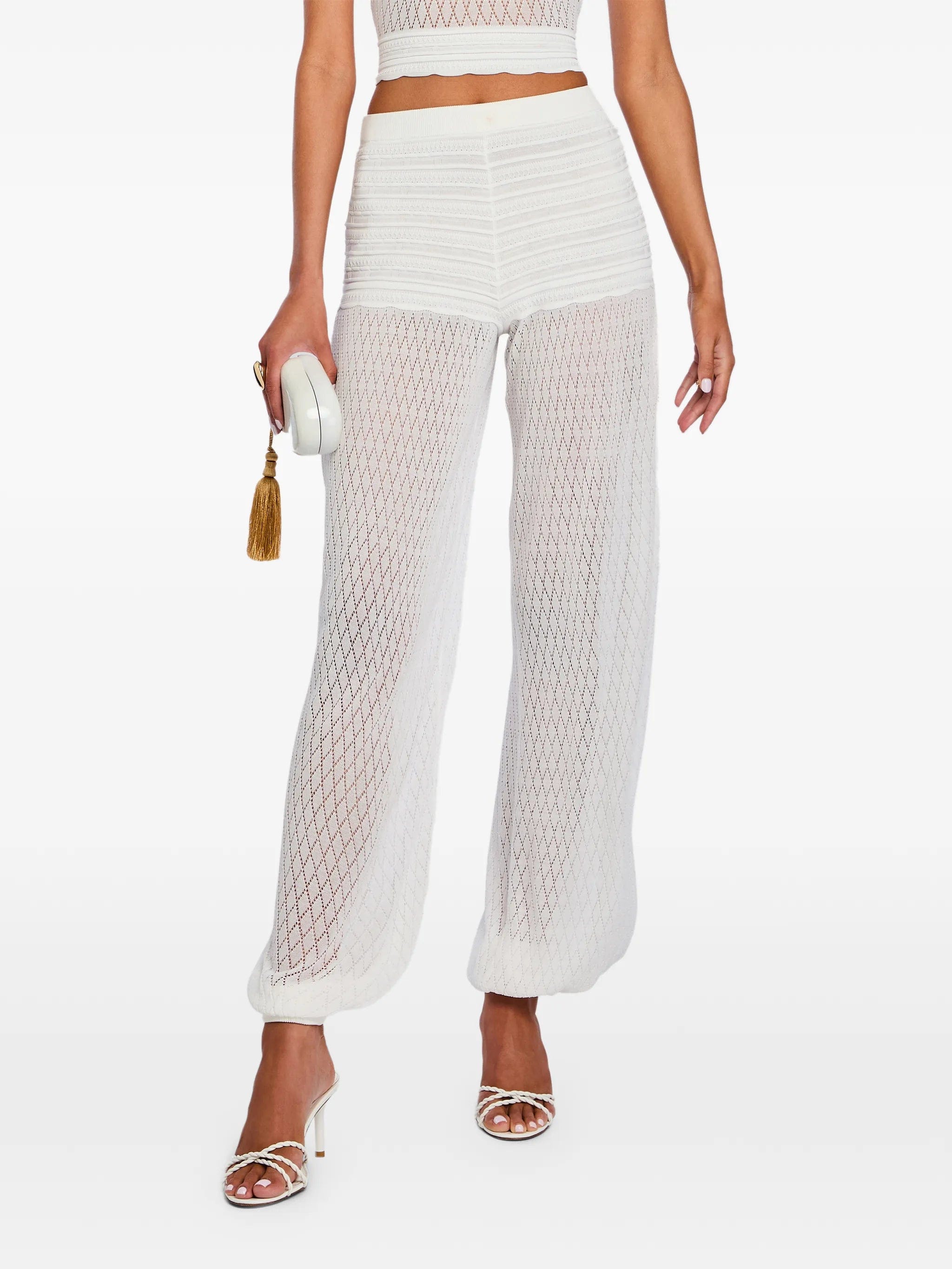 Retrofete Devyn pointelle - knit trousers