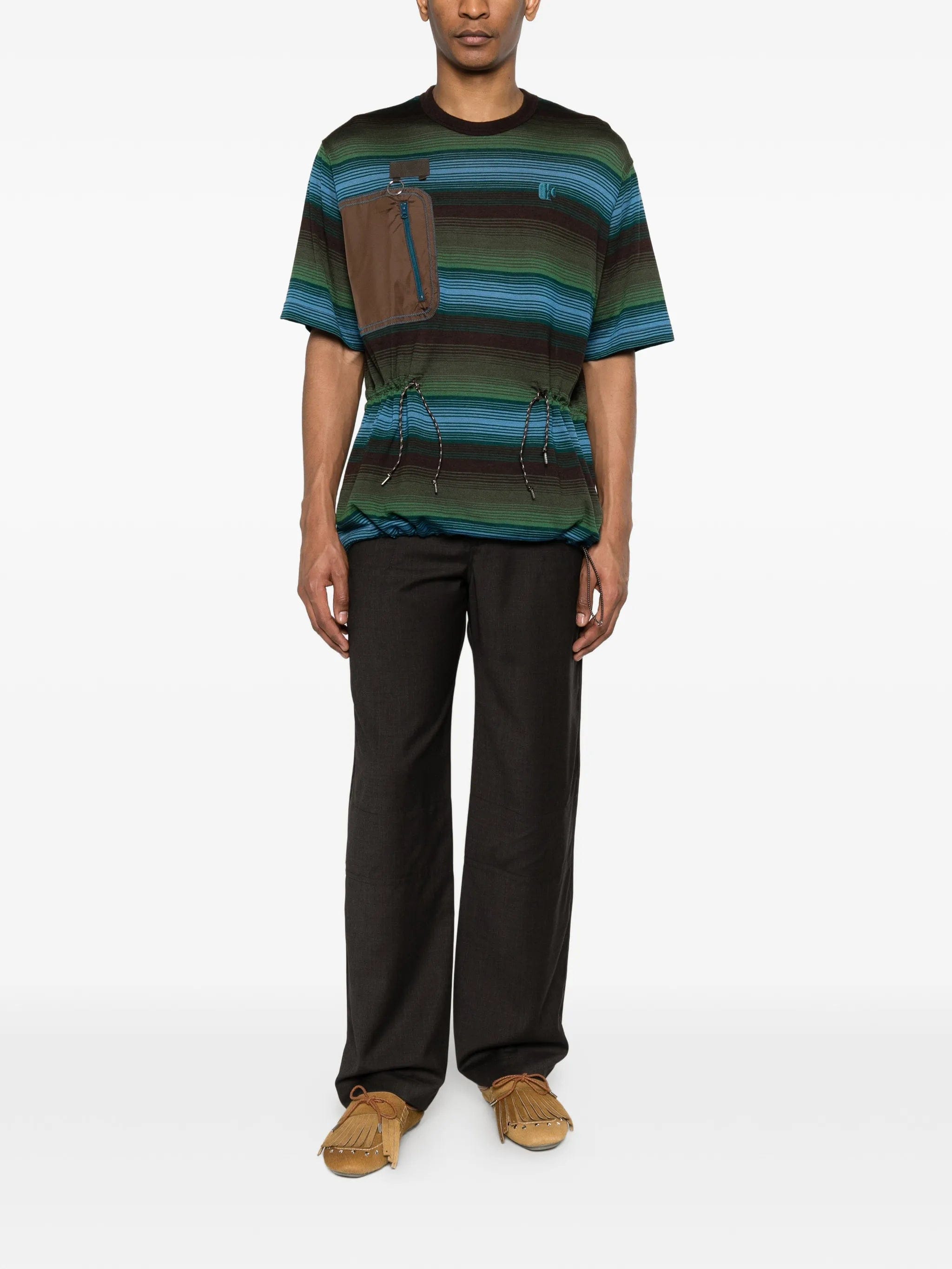 Kolor pocket striped T - shirt
