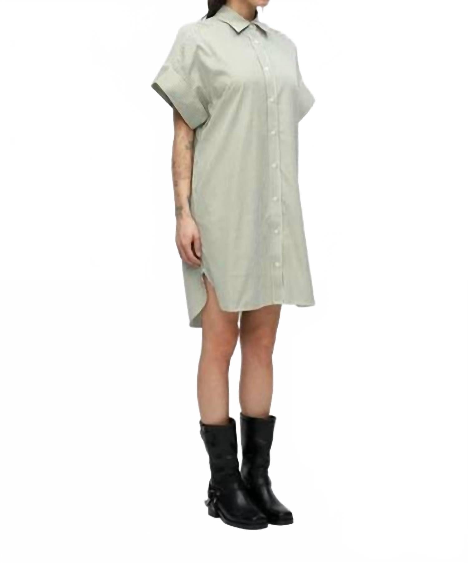 Hunter Turn - Up Shirt Dress In Hunter Green