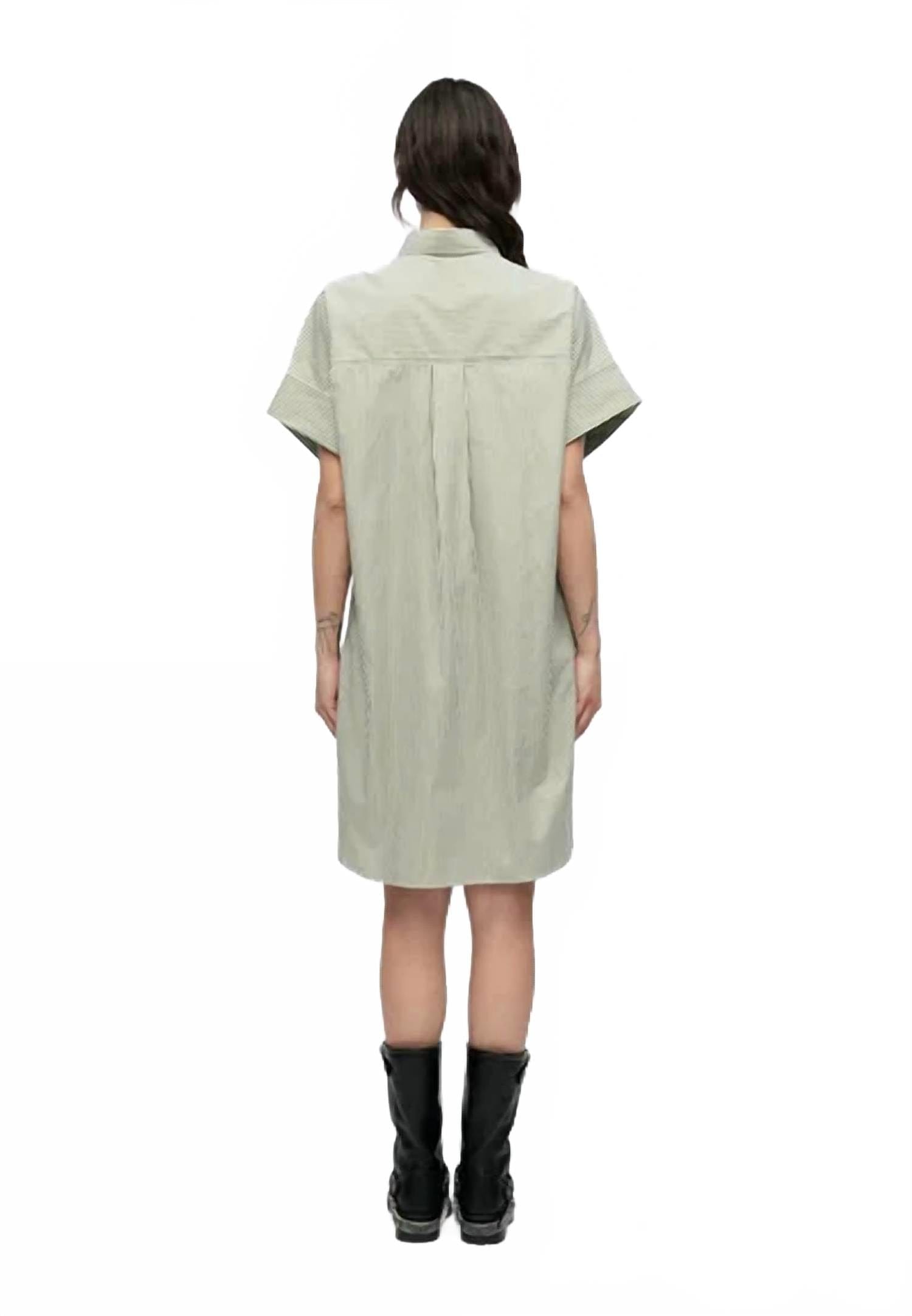 Hunter Turn - Up Shirt Dress In Hunter Green