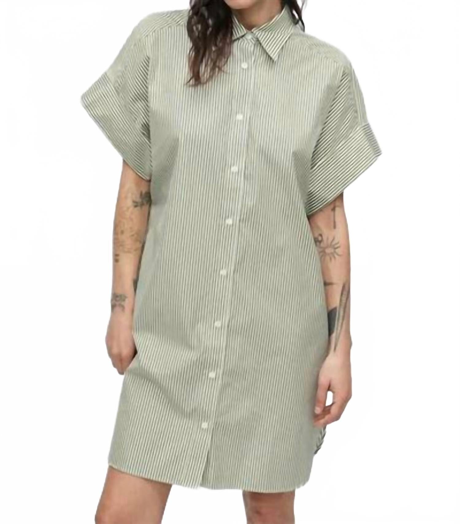 Hunter Turn - Up Shirt Dress In Hunter Green