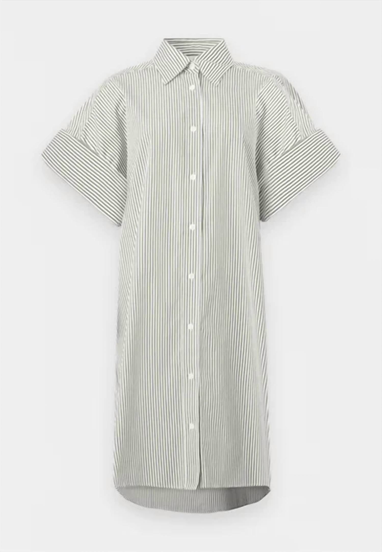 Hunter Turn - Up Shirt Dress In Hunter Green