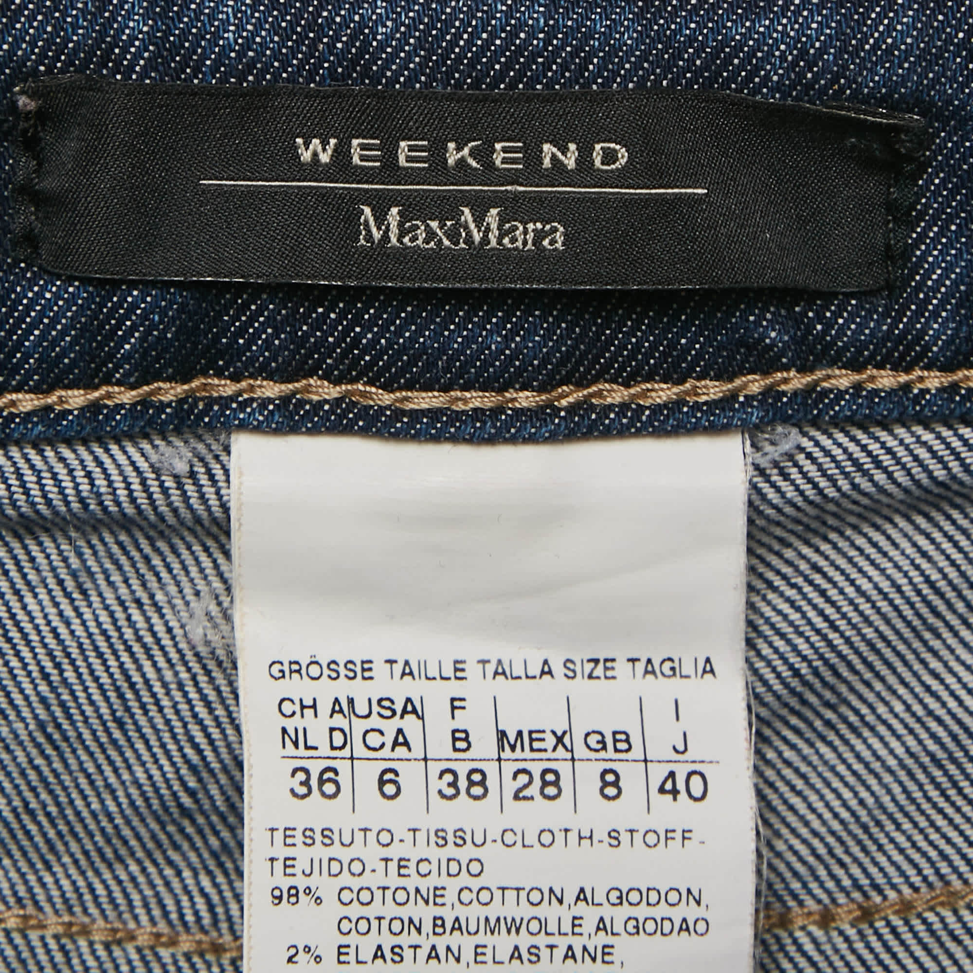 Weekend Max Mara Blue Embellished Denim Skinny Cropped Jeans S Waist