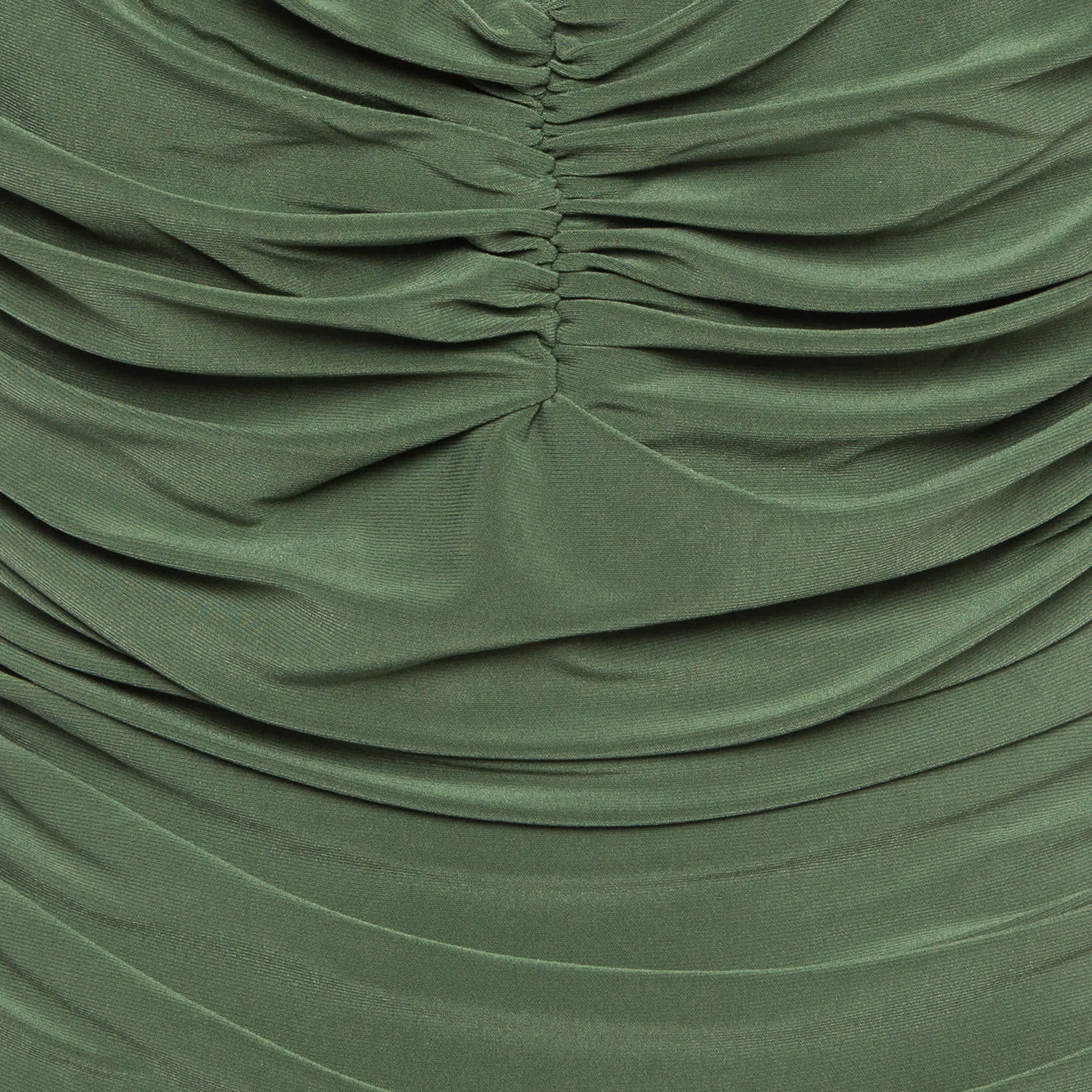 Norma Kamali Green Gathered Jersey Bill Mio Swimsuit
