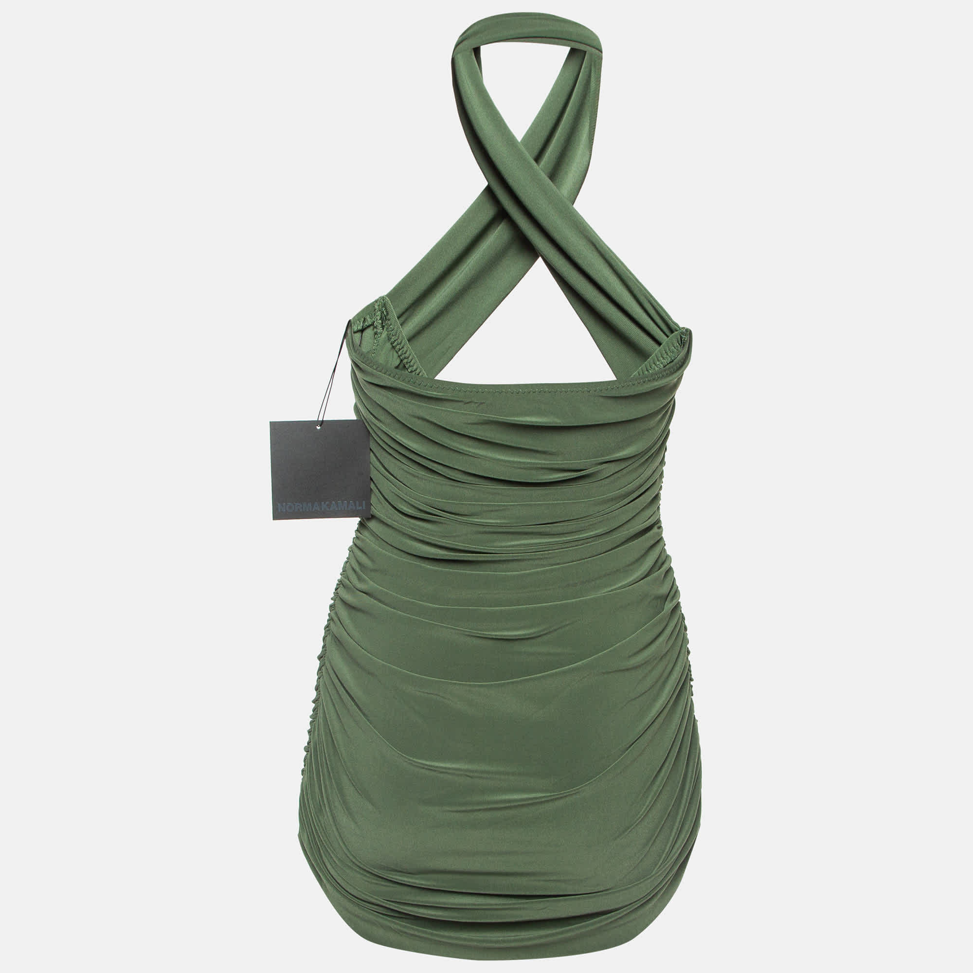 Norma Kamali Green Gathered Jersey Bill Mio Swimsuit