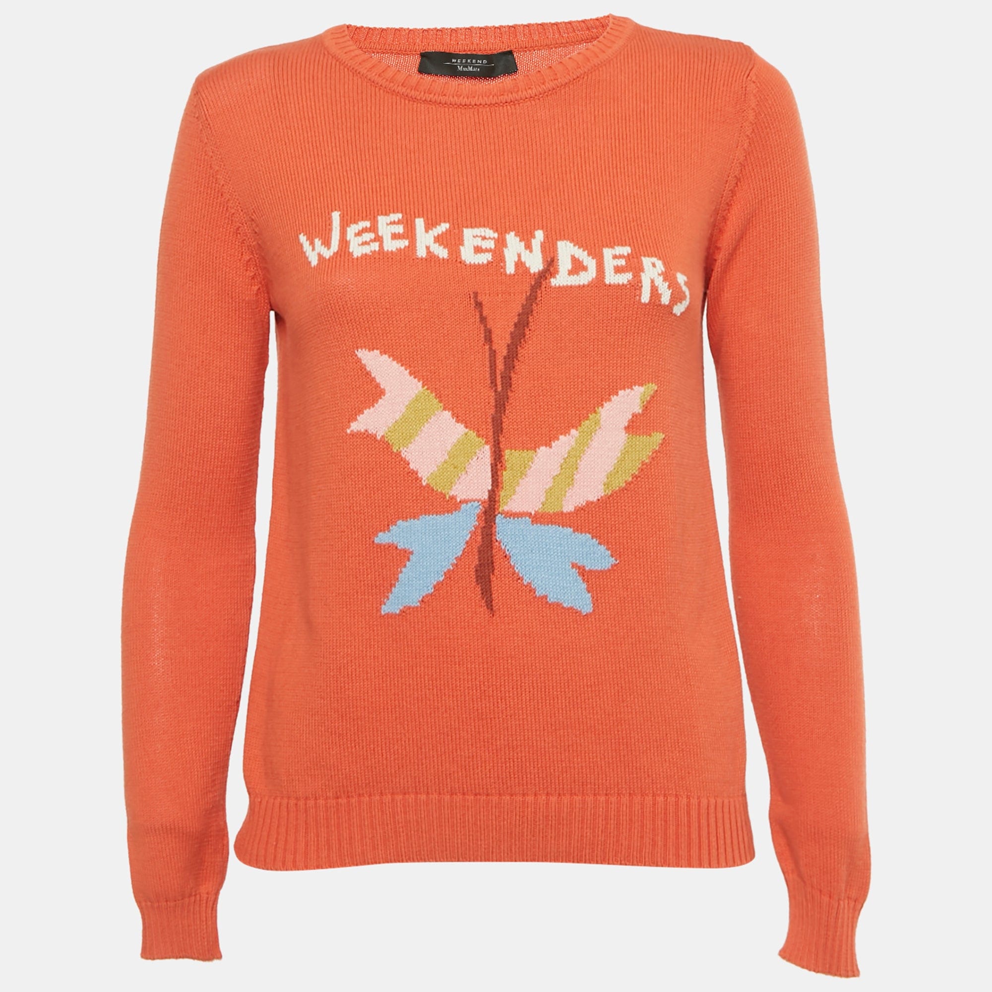 Weekend Max Mara Orange Logo Knit Sweater