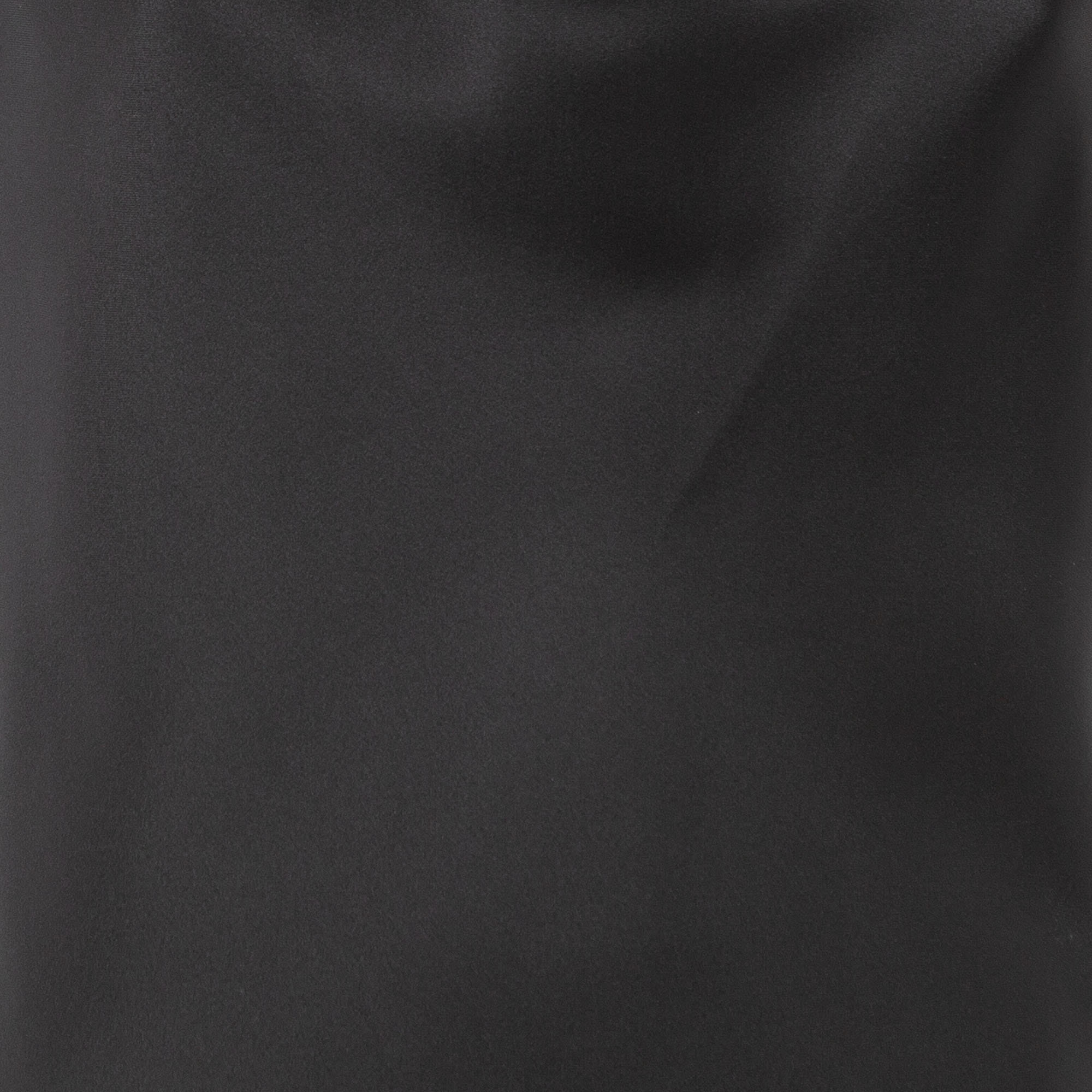Norma Kamali Black Satin Cowl Neck Mini Dress