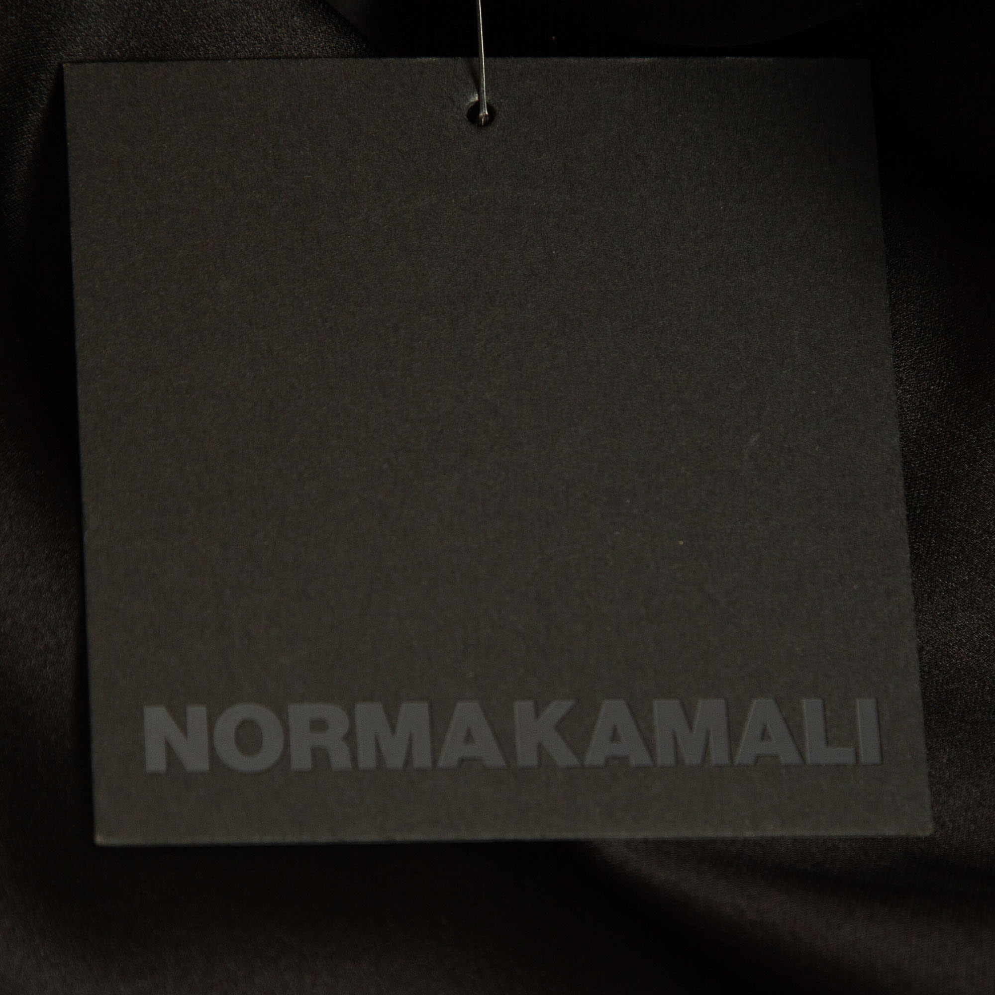 Norma Kamali Black Satin Cowl Neck Mini Dress