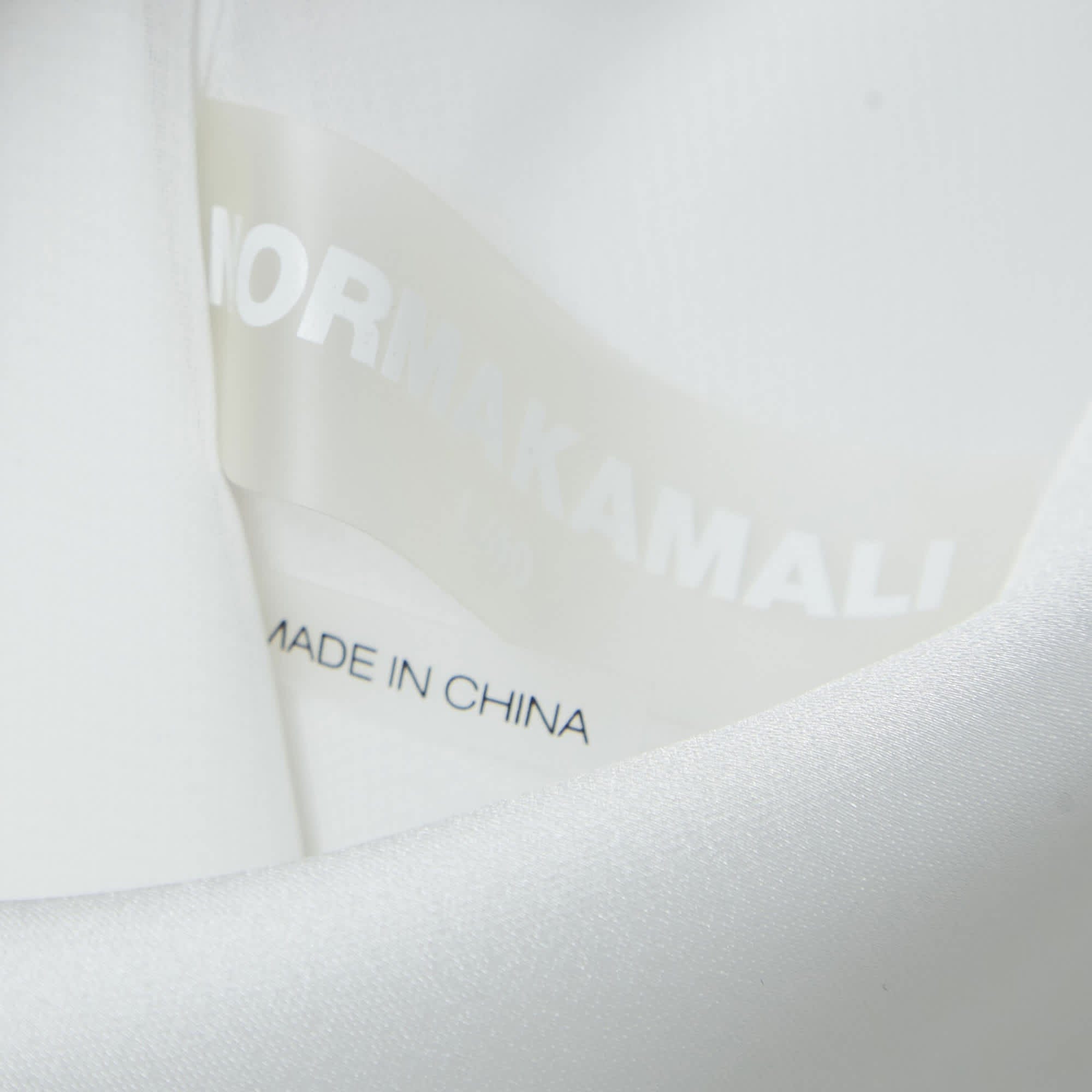 Norma Kamali White Satin Cowl Neck Mini Dress