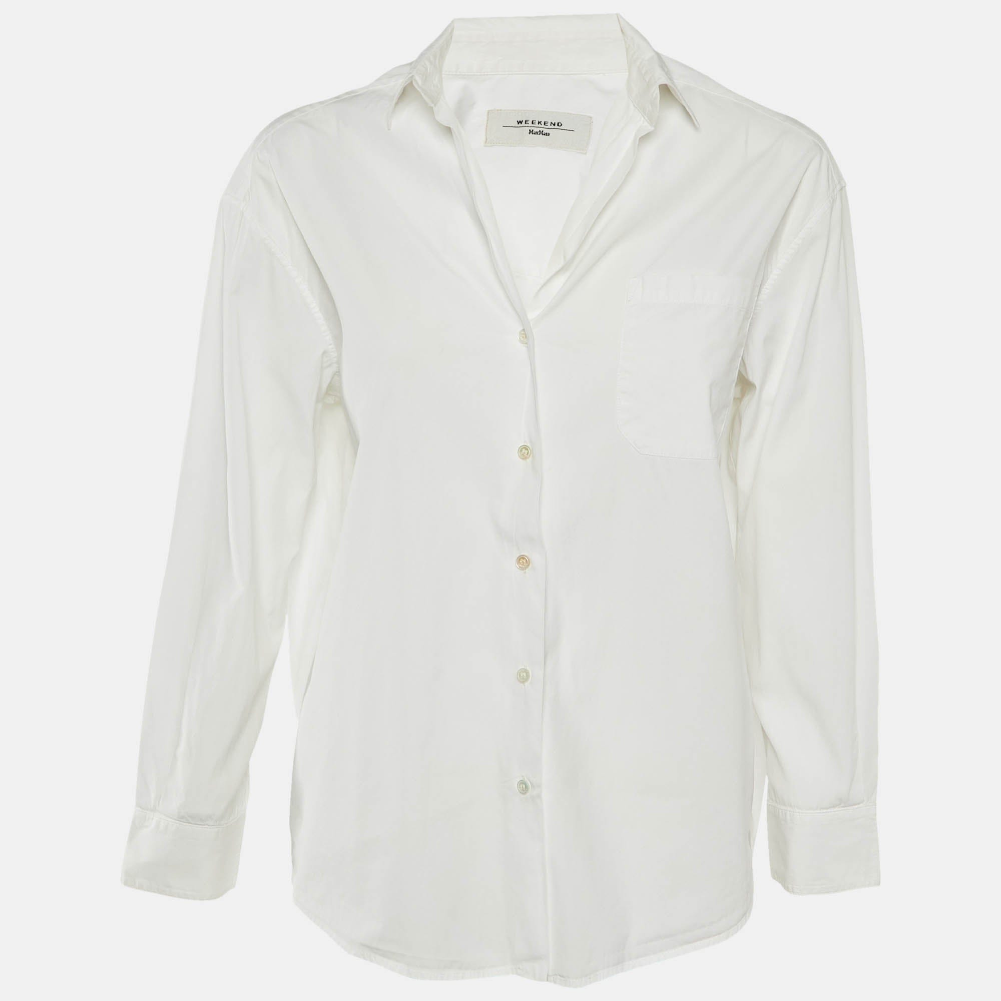 Weekend Max Mara White Cotton Long Sleeve Shirt