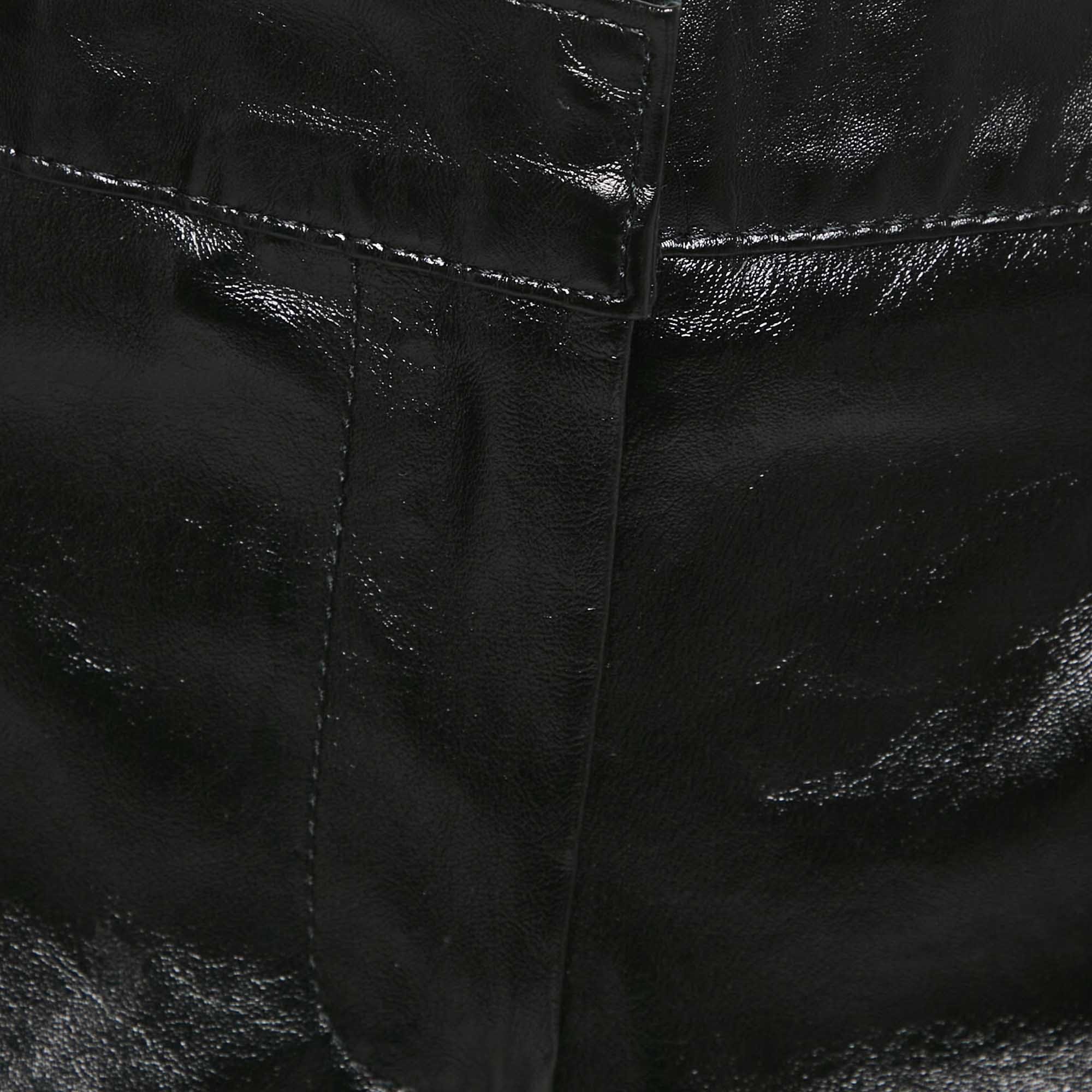 Retrofete Black Real Leather Hot Pants