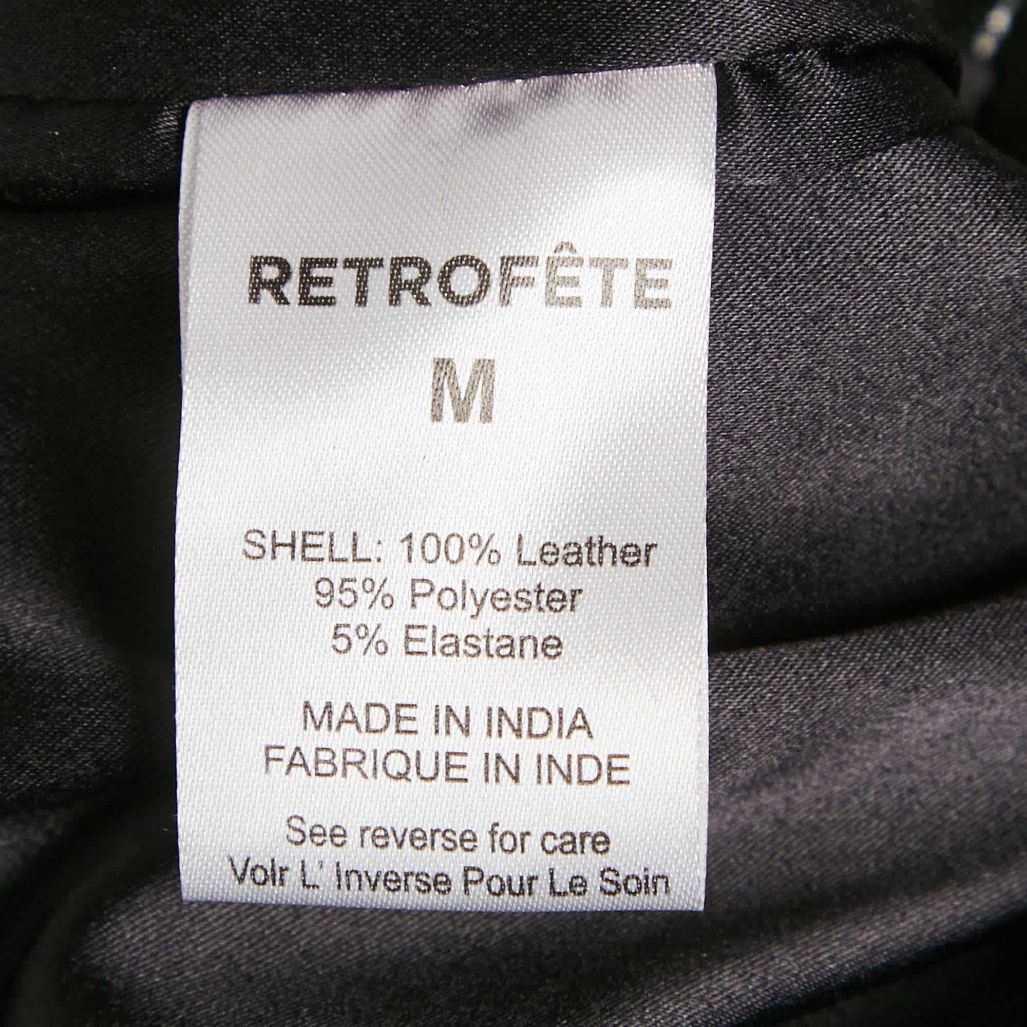 Retrofete Black Real Leather Hot Pants