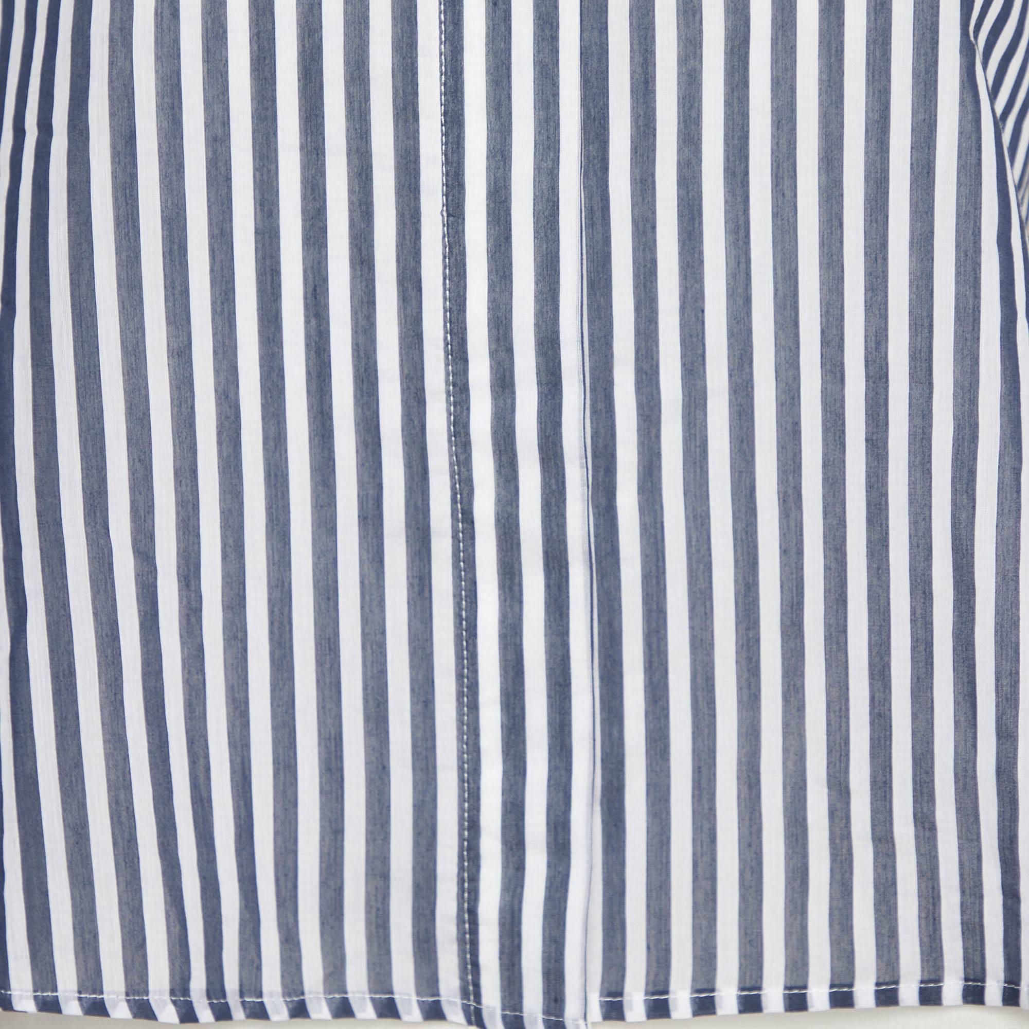 Weekend Max Mara White Cotton & Striped Overlay Detail Shirt