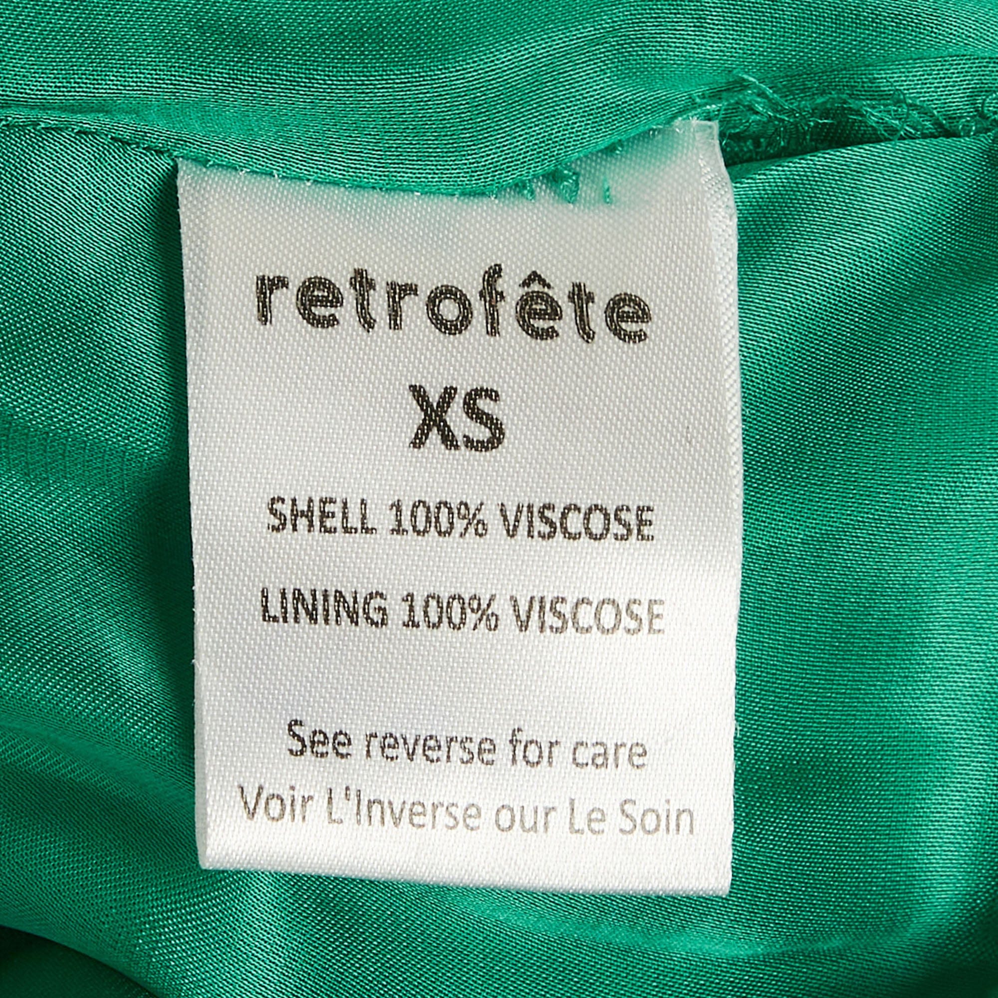 Retrofete Green Sequin Gabrielle Wrap Dress