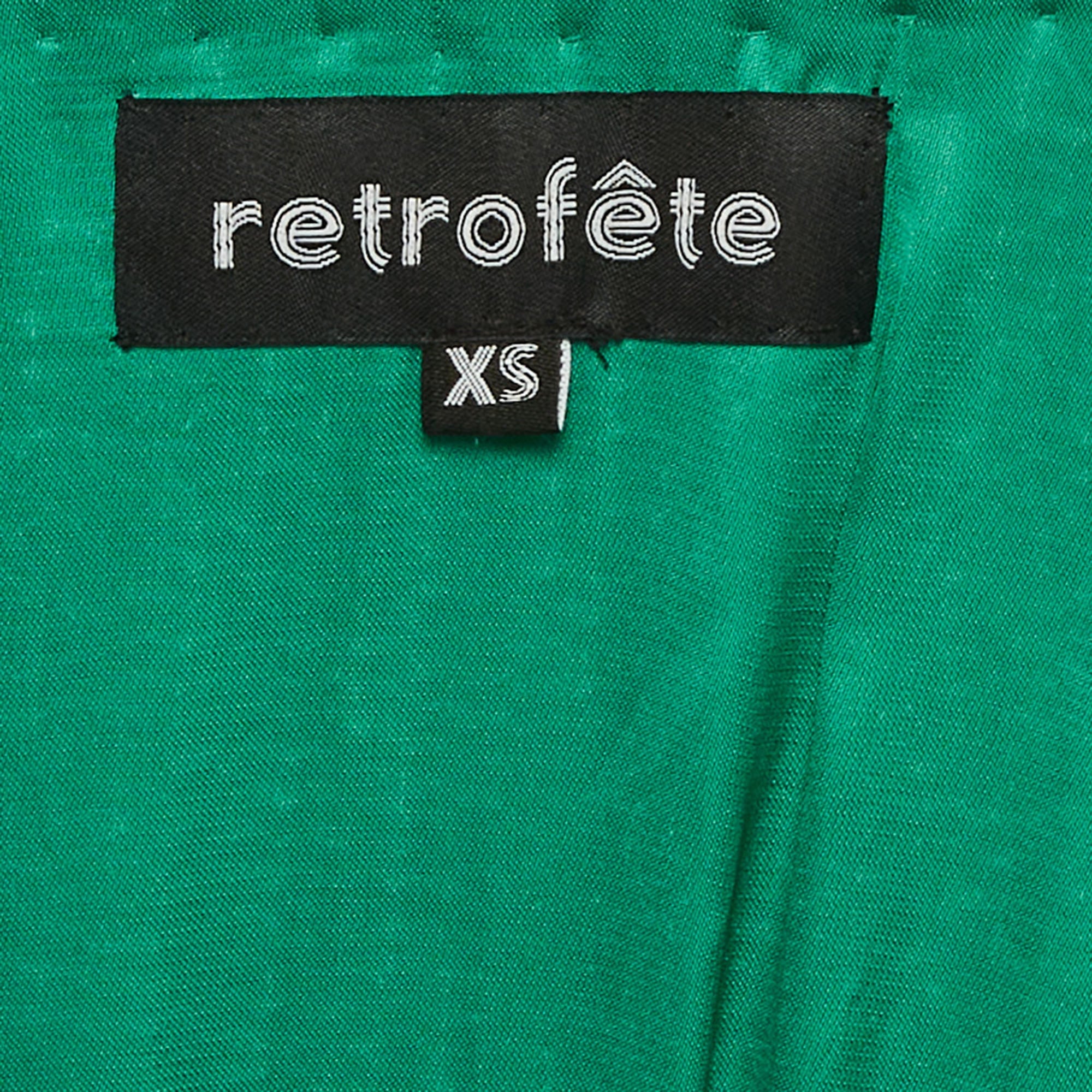 Retrofete Green Sequin Gabrielle Wrap Dress