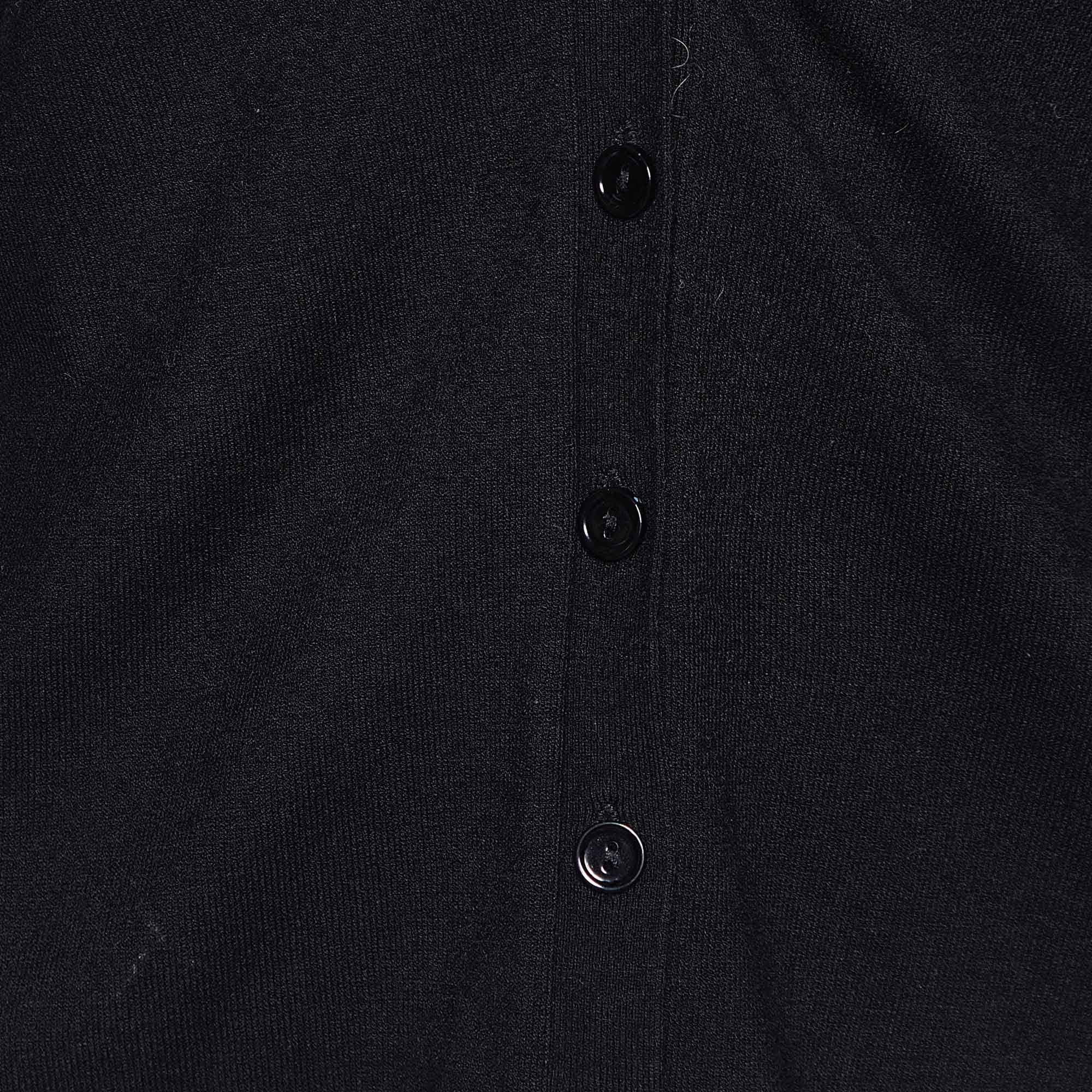 Weekend Max Mara Black Knit Button Front Cardigan