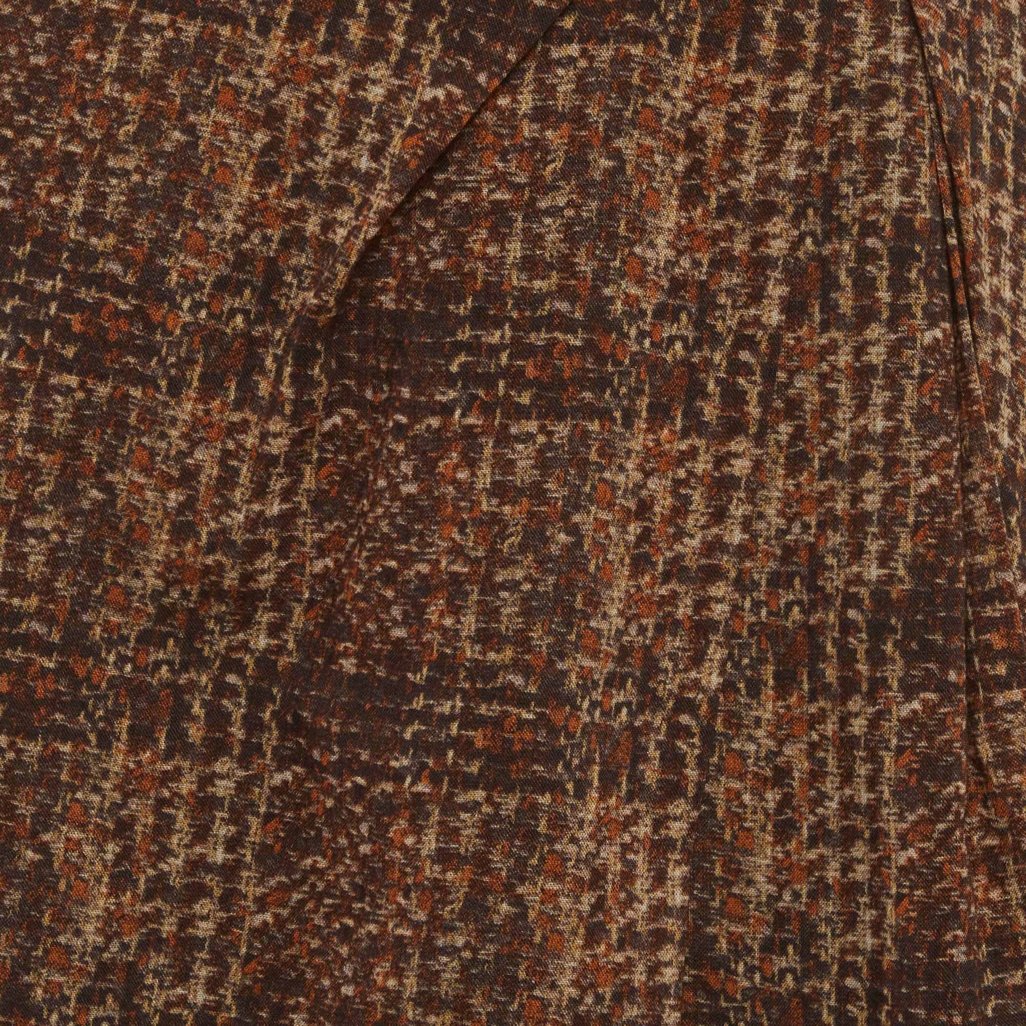 Weekend Max Mara Brown Plaid Pattern Cotton Pleated Mini Skirt