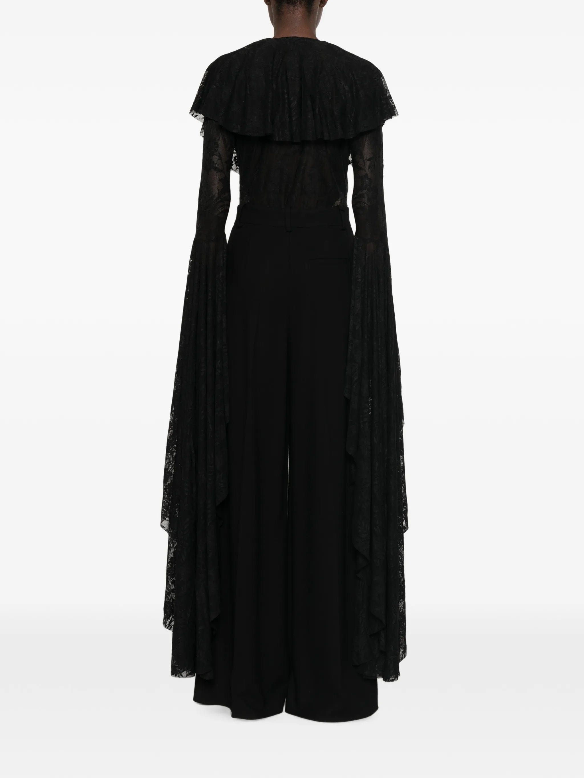 Norma Kamali ruffled V - neck bodysuit