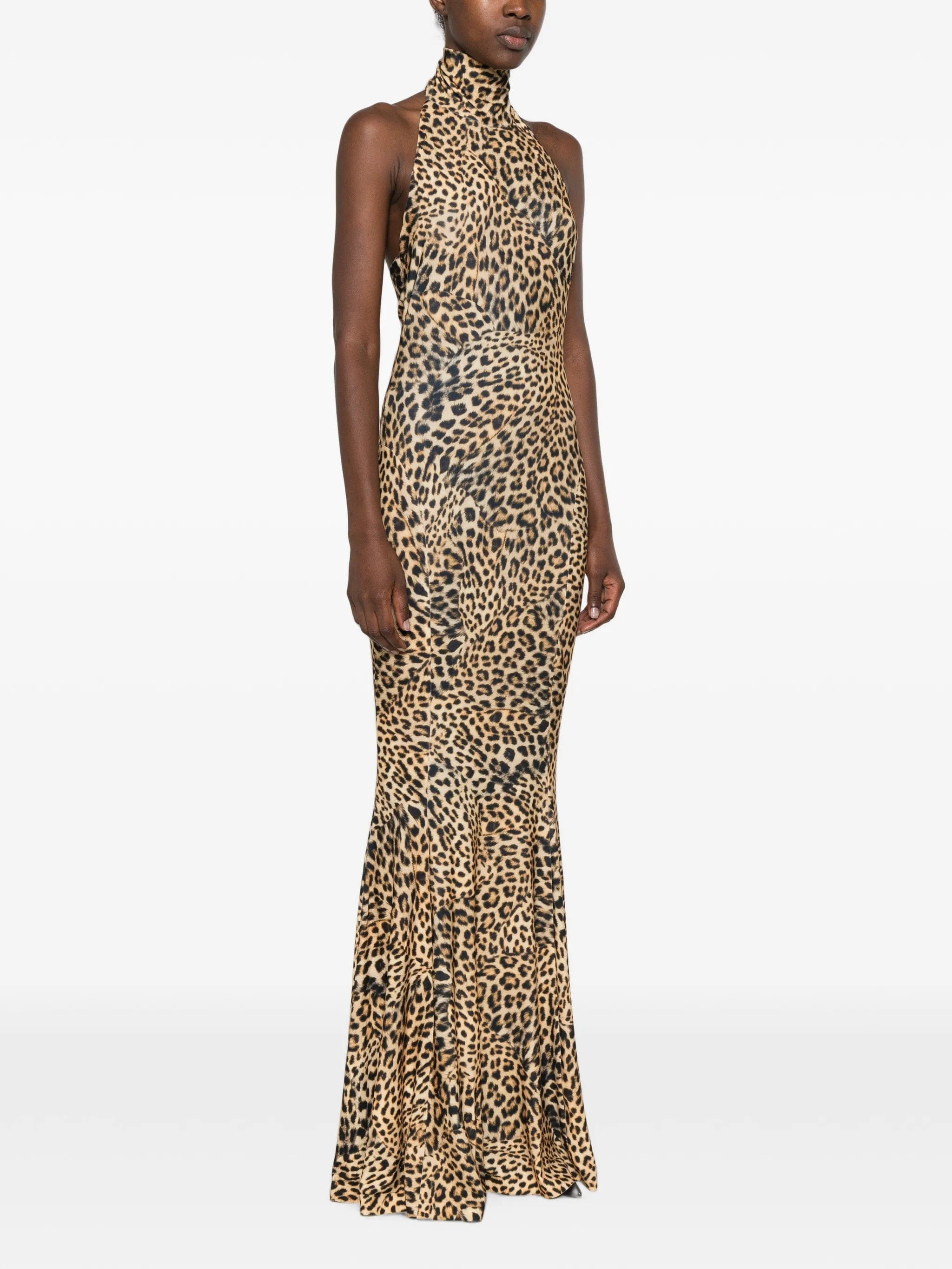 Norma Kamali halterneck fishtail gown maxi dress