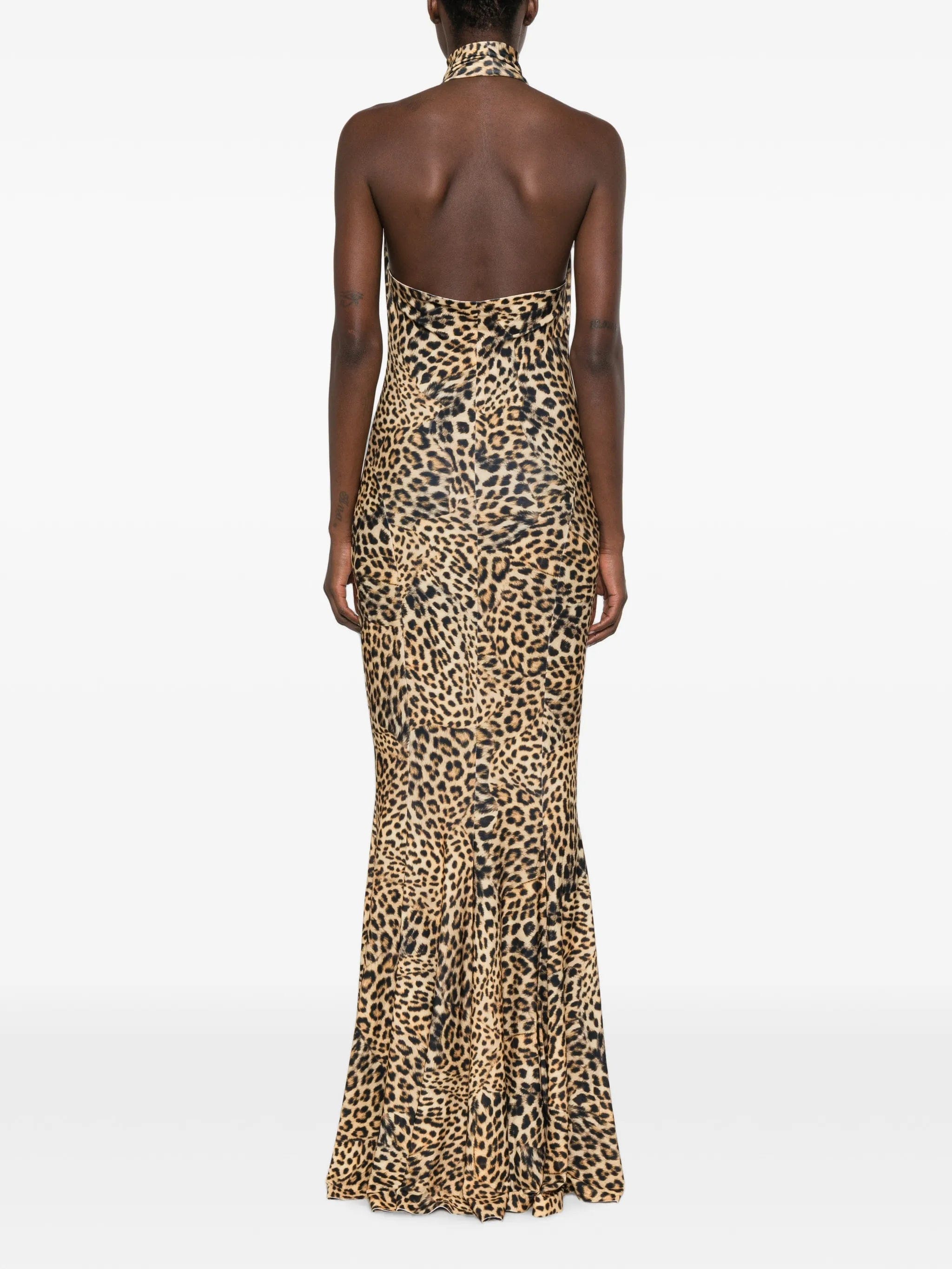 Norma Kamali halterneck fishtail gown maxi dress