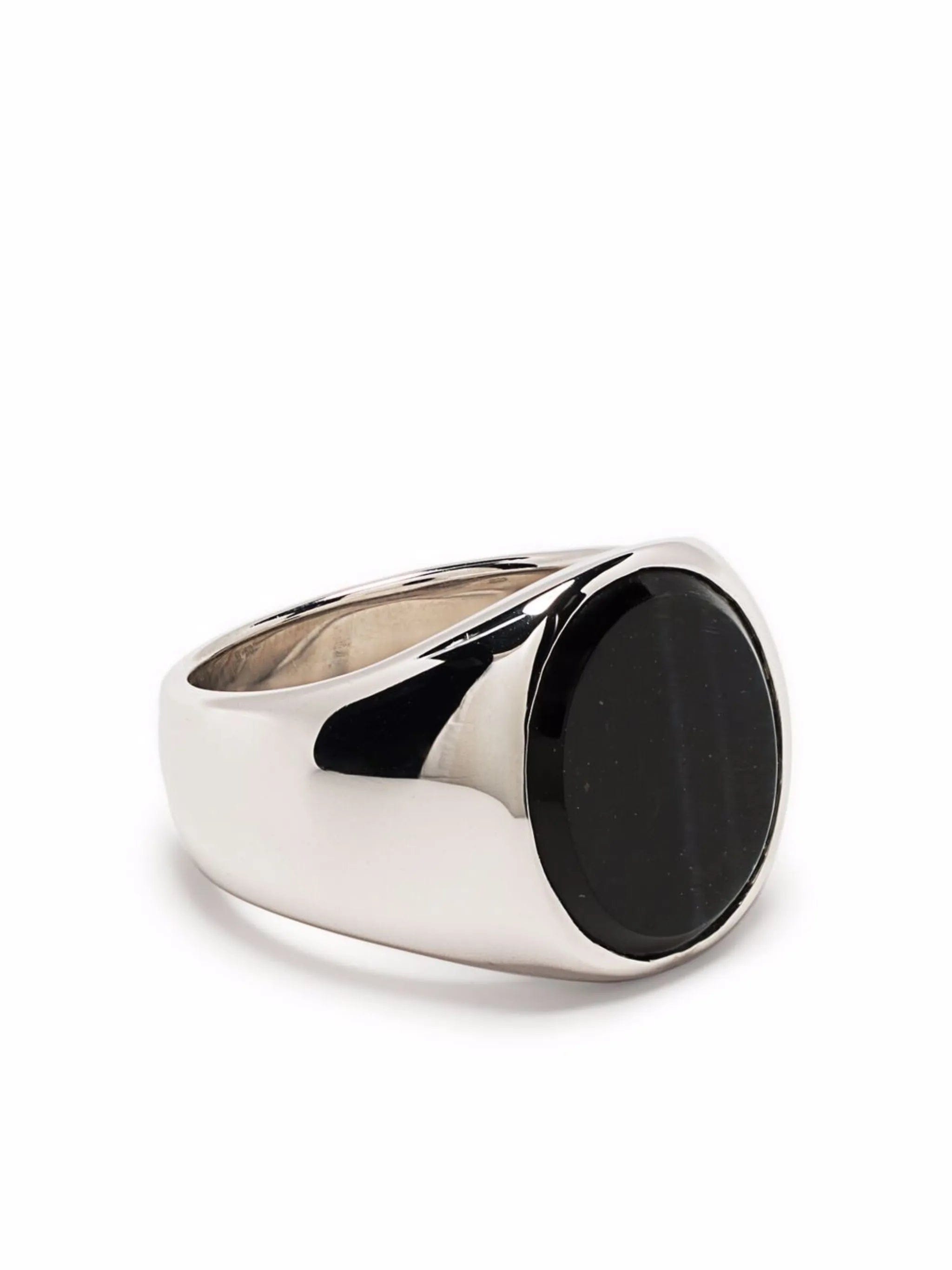 Tom Wood oval blue hawk eye signet ring