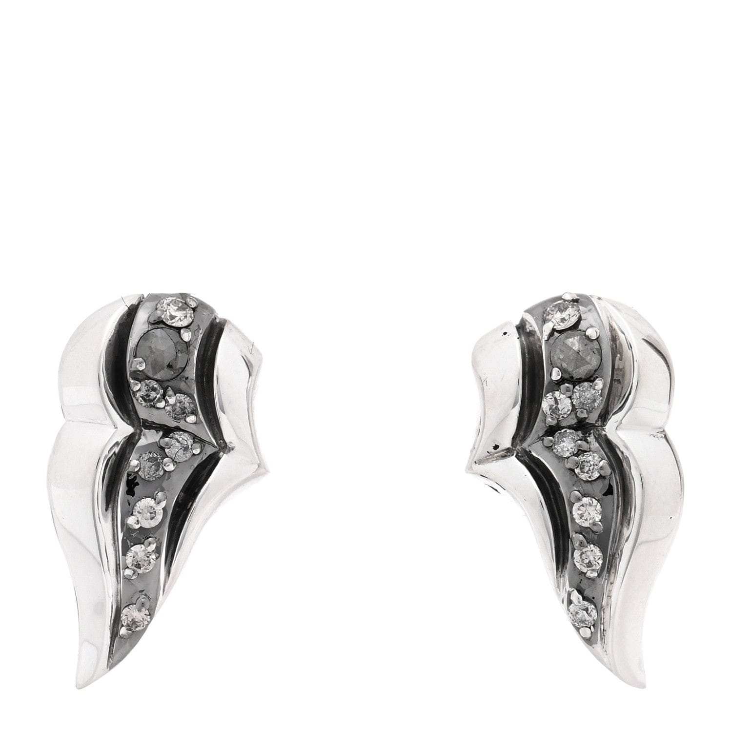 John Hardy Sterling Silver Diamond Lahar Wing Stud Earrings