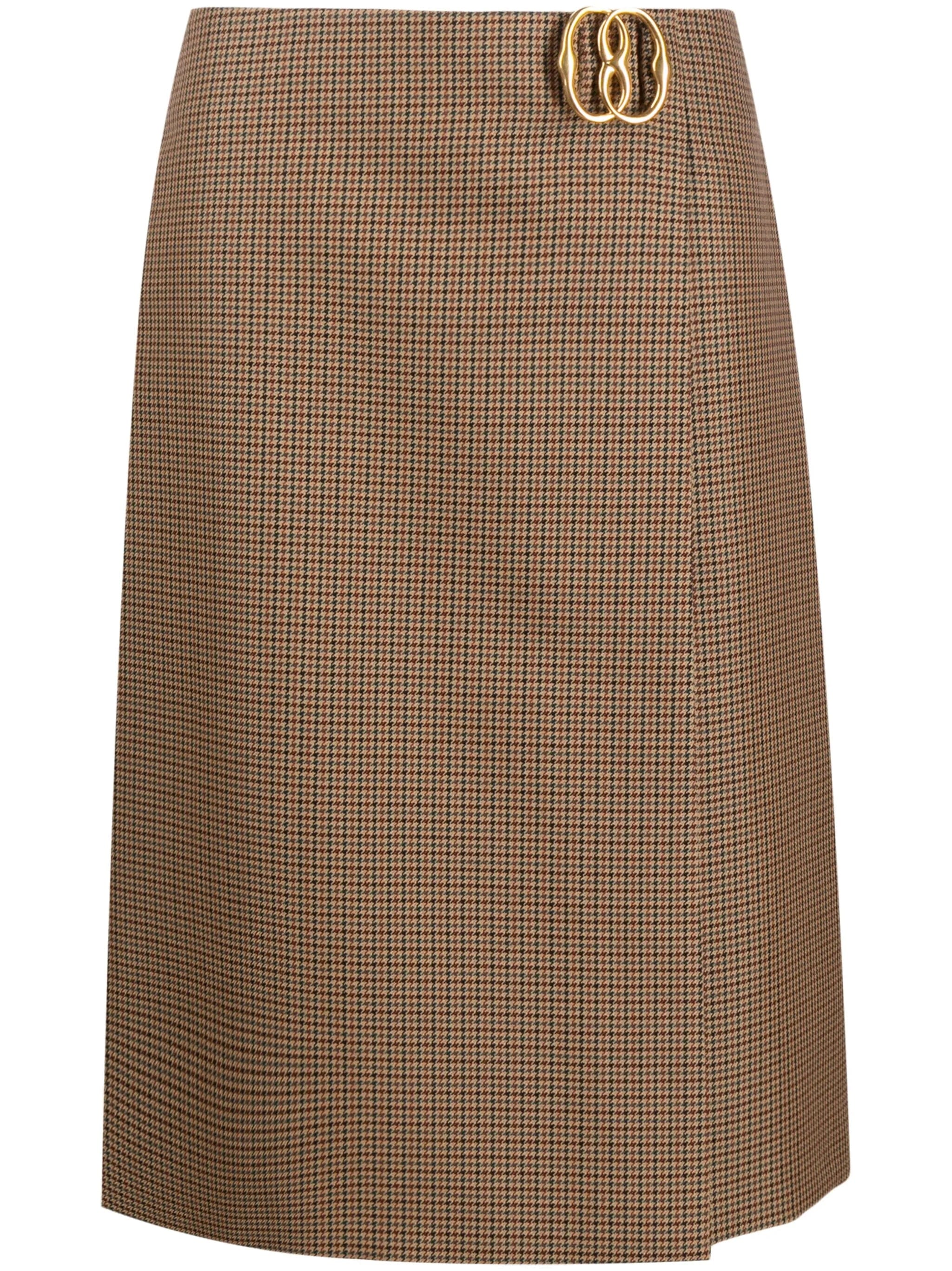 Bally logo - plaque check - pattern skirt