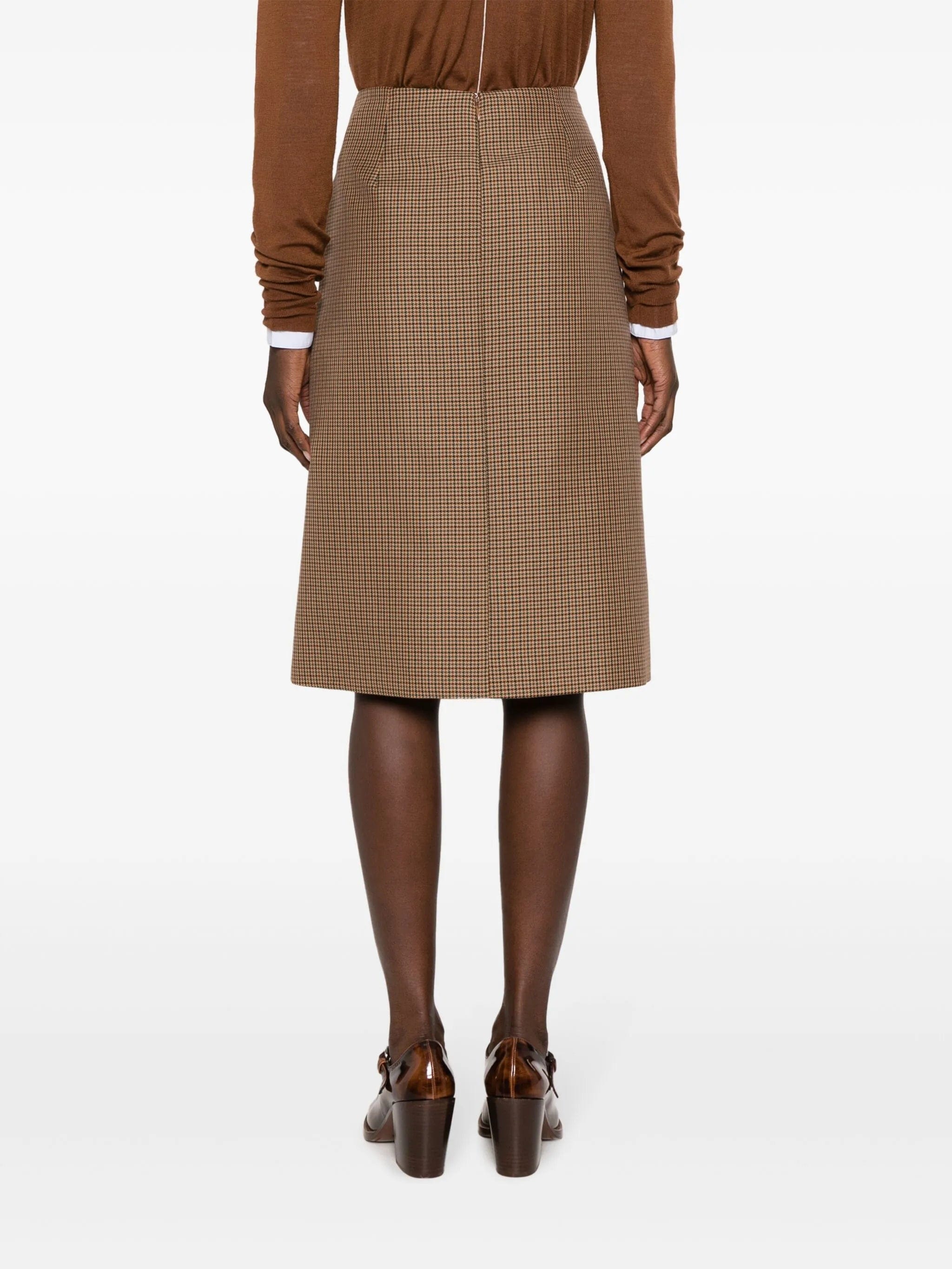 Bally logo - plaque check - pattern skirt
