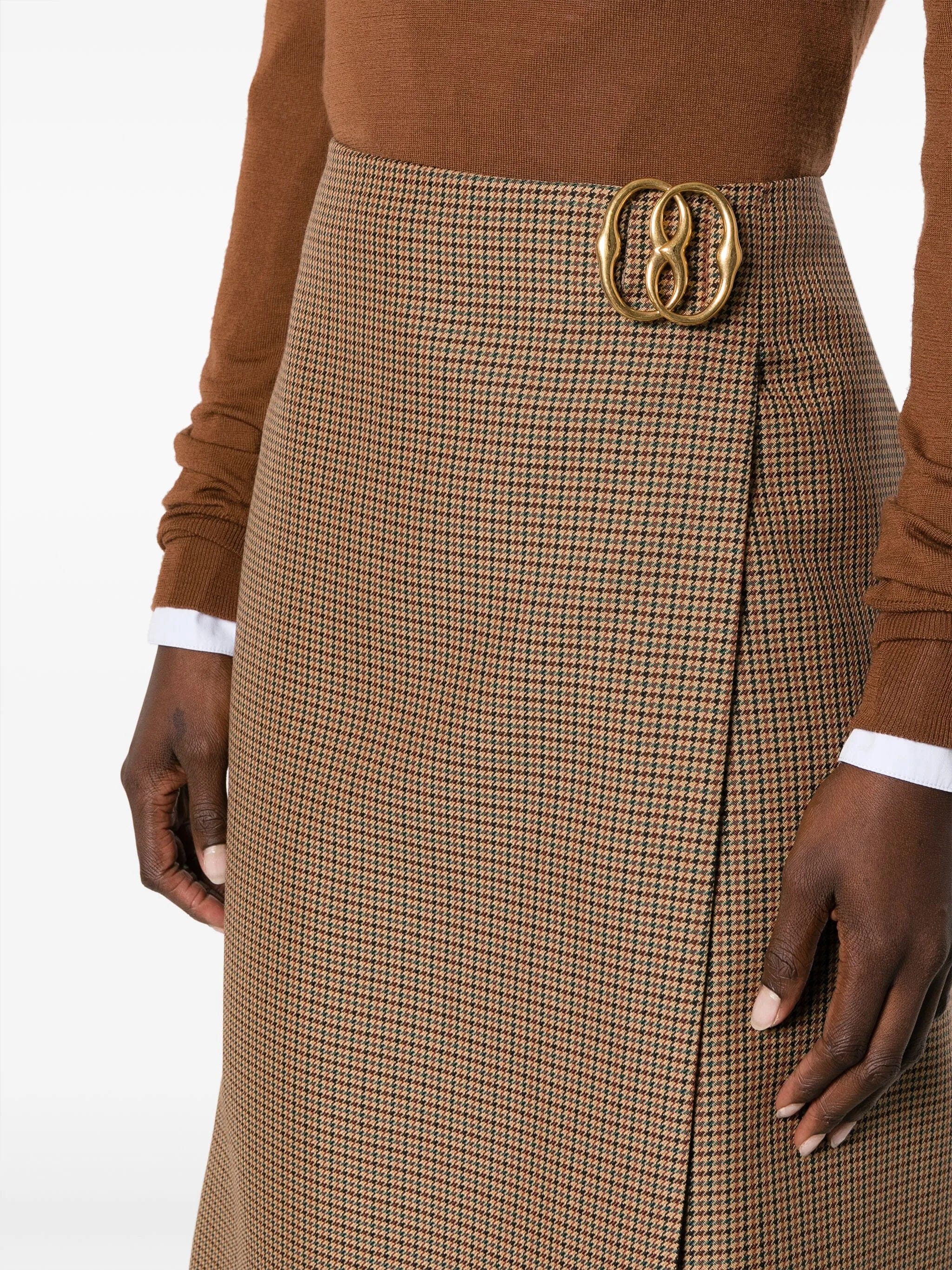 Bally logo - plaque check - pattern skirt