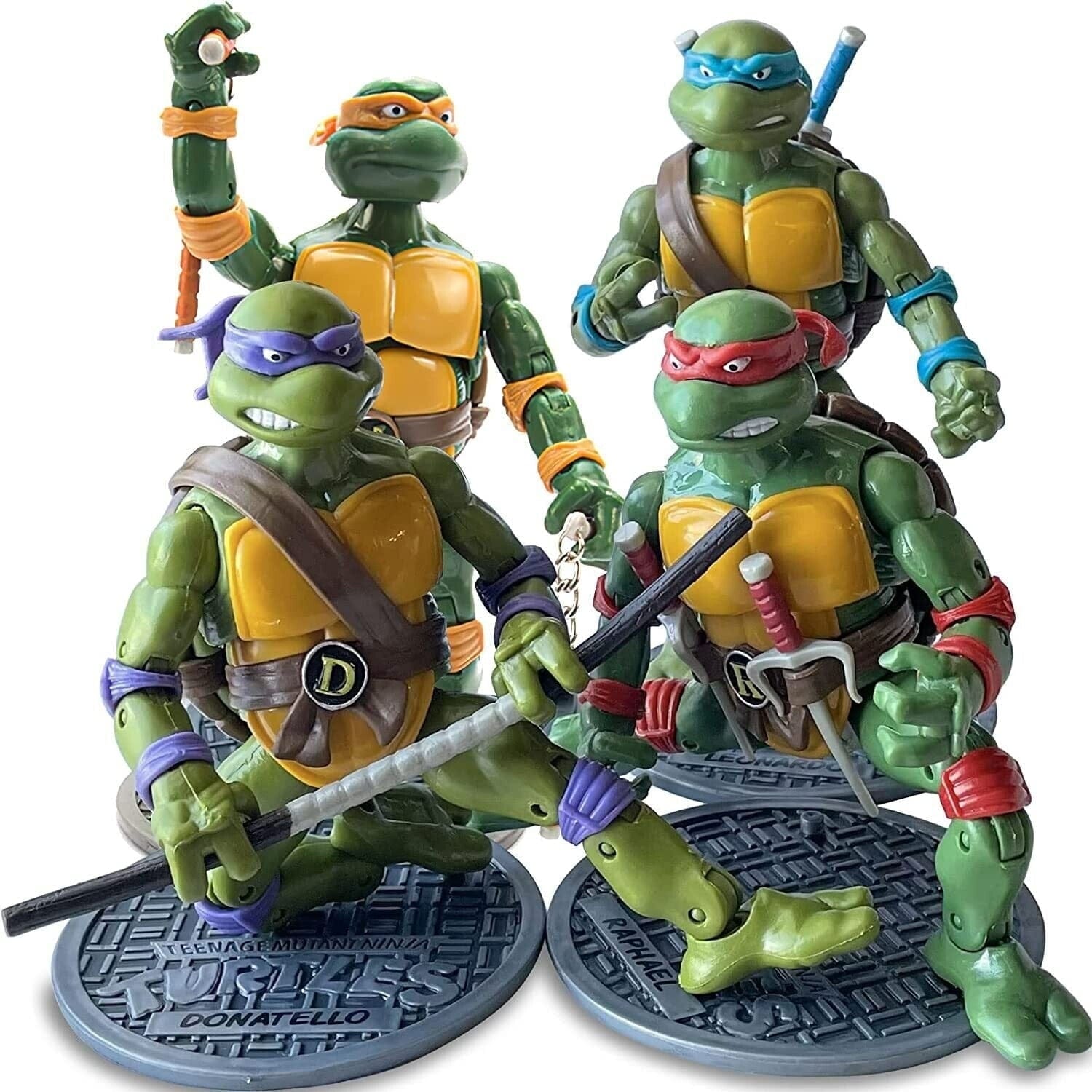 My Store Teenage Mutant Ninja Turtles Action Figures – 4 - Piece Classic TMNT 1988 Nostalgic Toy Set