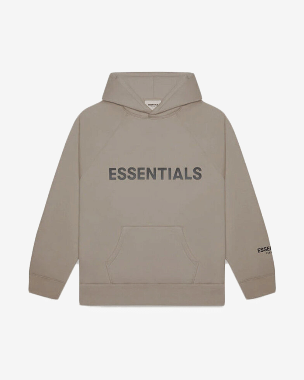 FOG ESSENTIALS SS20 SILICON APPLIQUE LOGO TAUPE HOODIE