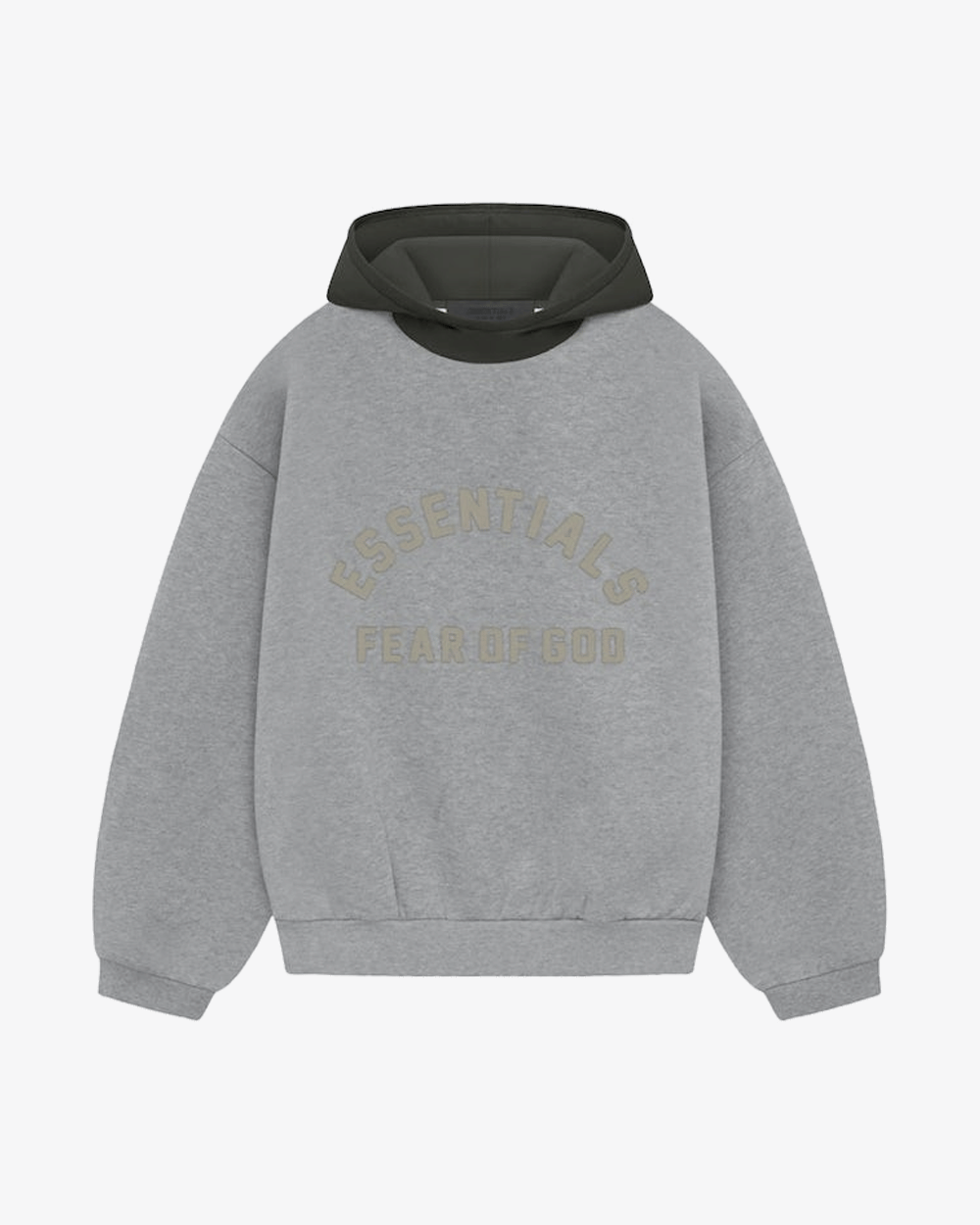 FOG ESSENTIALS FW24 NYLON FLEECE HOODIE DARK HEATHER OATMEAL/INK
