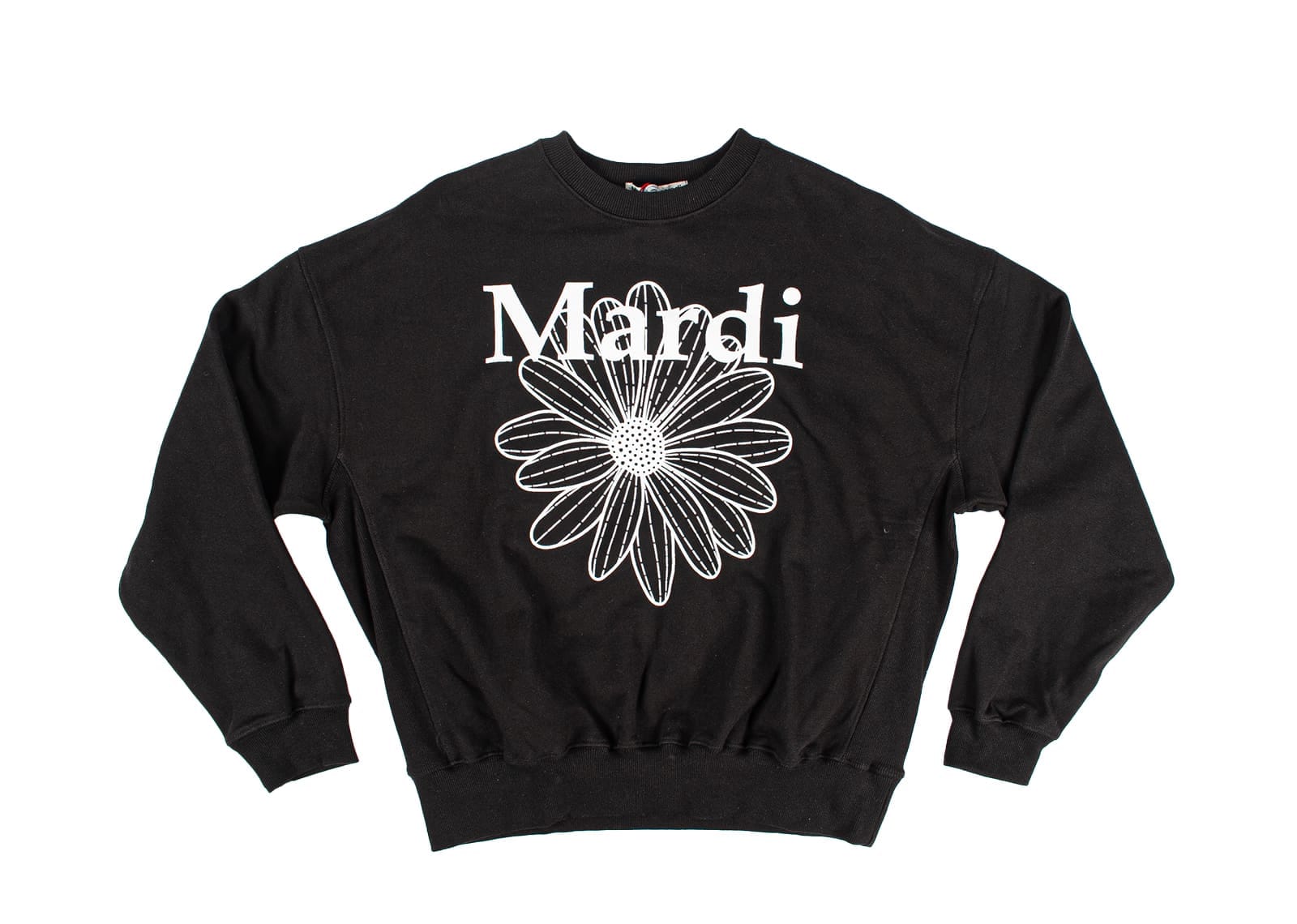 MARDI Mercredi FlowerMardi Crewneck Black White