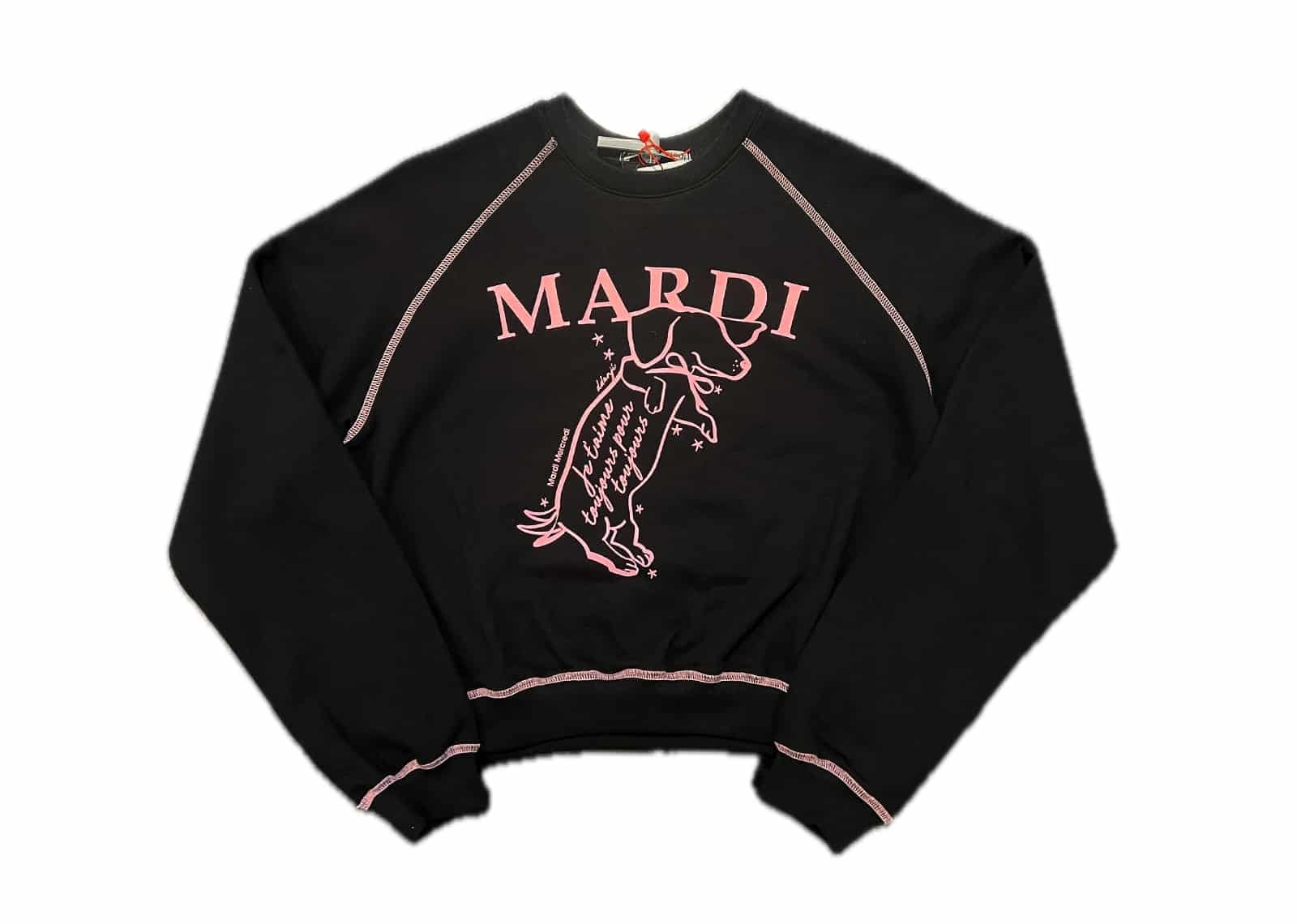 MARDI Mercredi Raglan Swing The Tail DDANJI Crewneck Black Pink