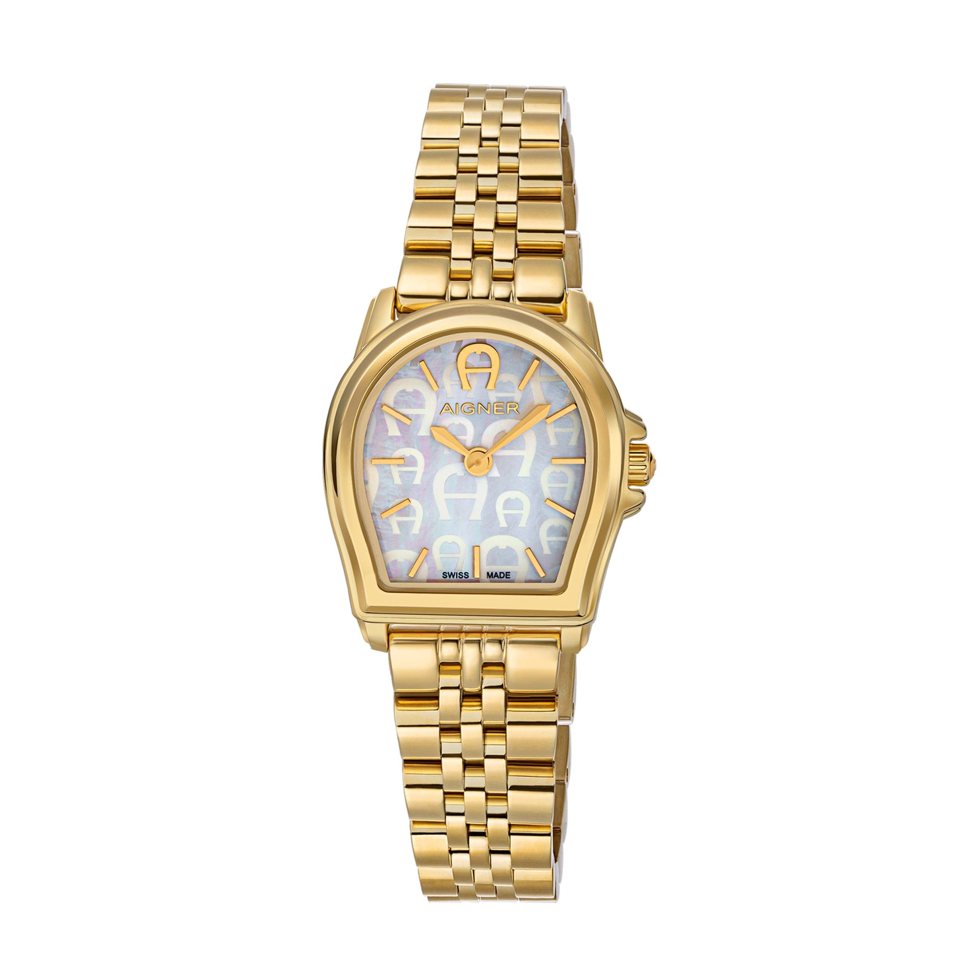 Aigner Women's Stainless Steel Case Bracelet White Mother of Pearl Dial Watch