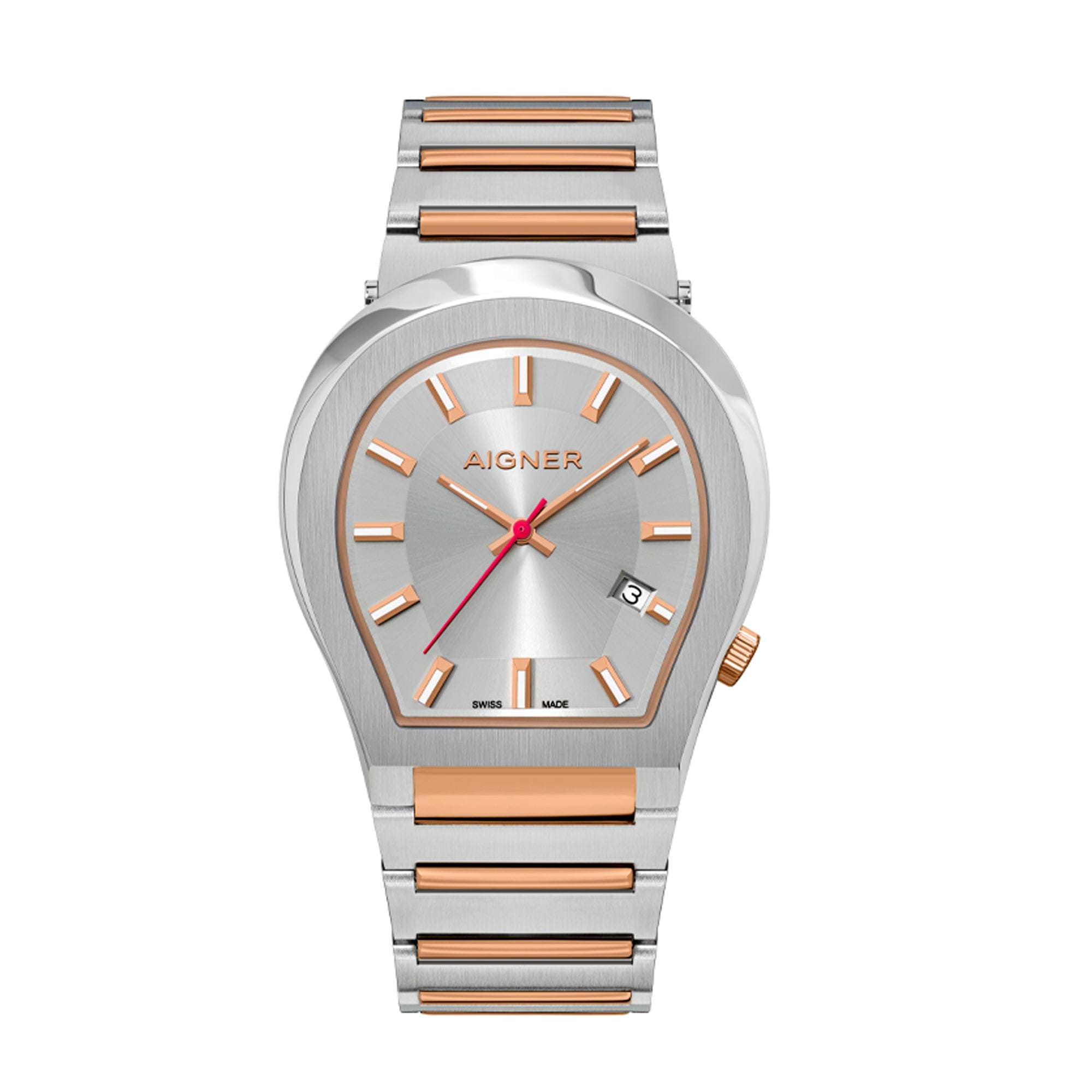 Aigner Men's Stainless Steel Case Bracelet Silver Dial Watch