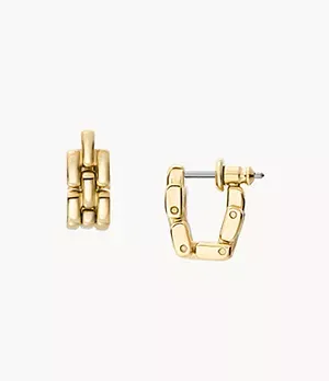 Back Arden Watch Links Gold - Tone Stainless Steel Front to Back Earrings