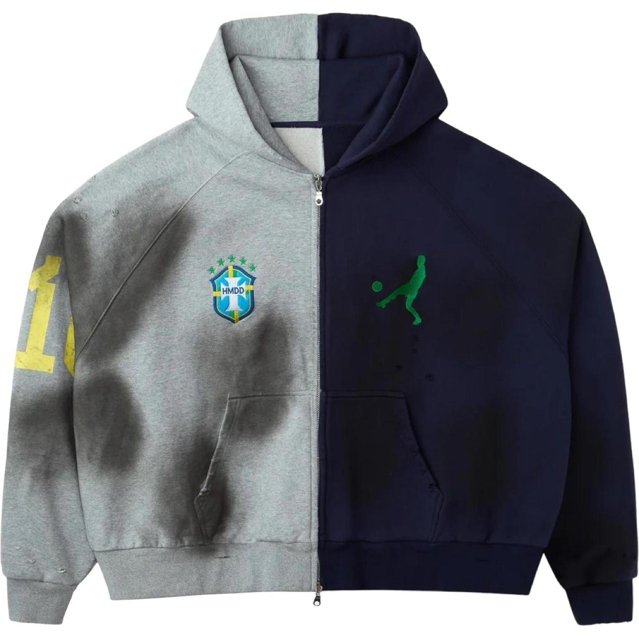 Arnold Palmer HMDD Arnold Palmer Zip Up Hoodie Grey Navy