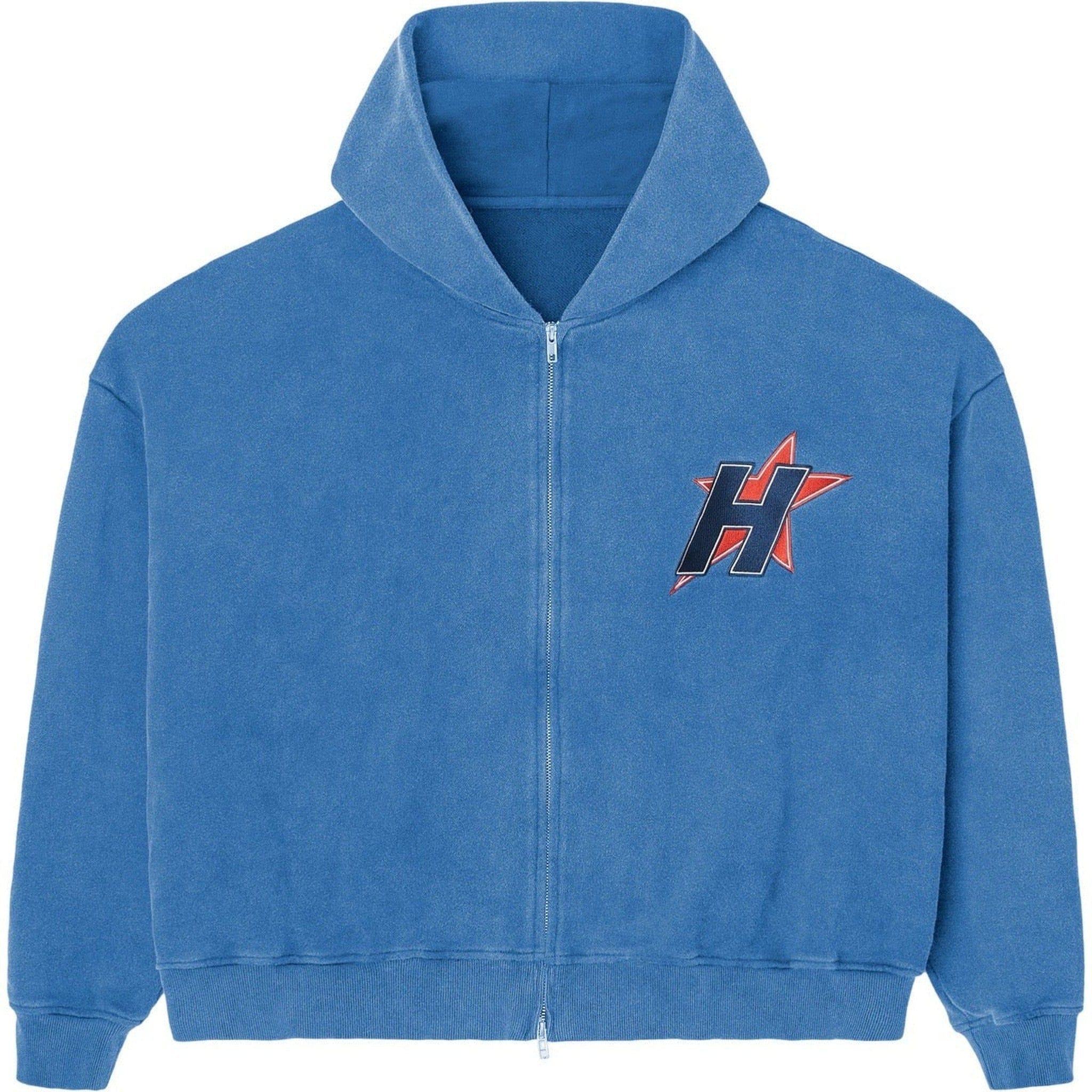 HMDD H - Star Zip Up Hoodie Blue