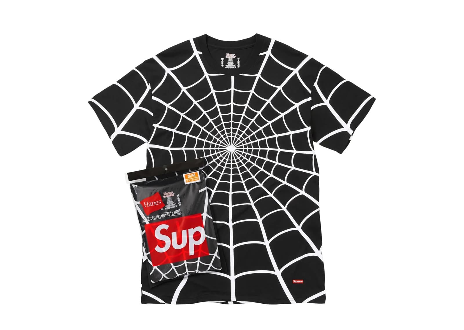 Supreme Clothing & Accessories Supreme Hanes Spider - Man Tagless Tees (2 Pack) Black