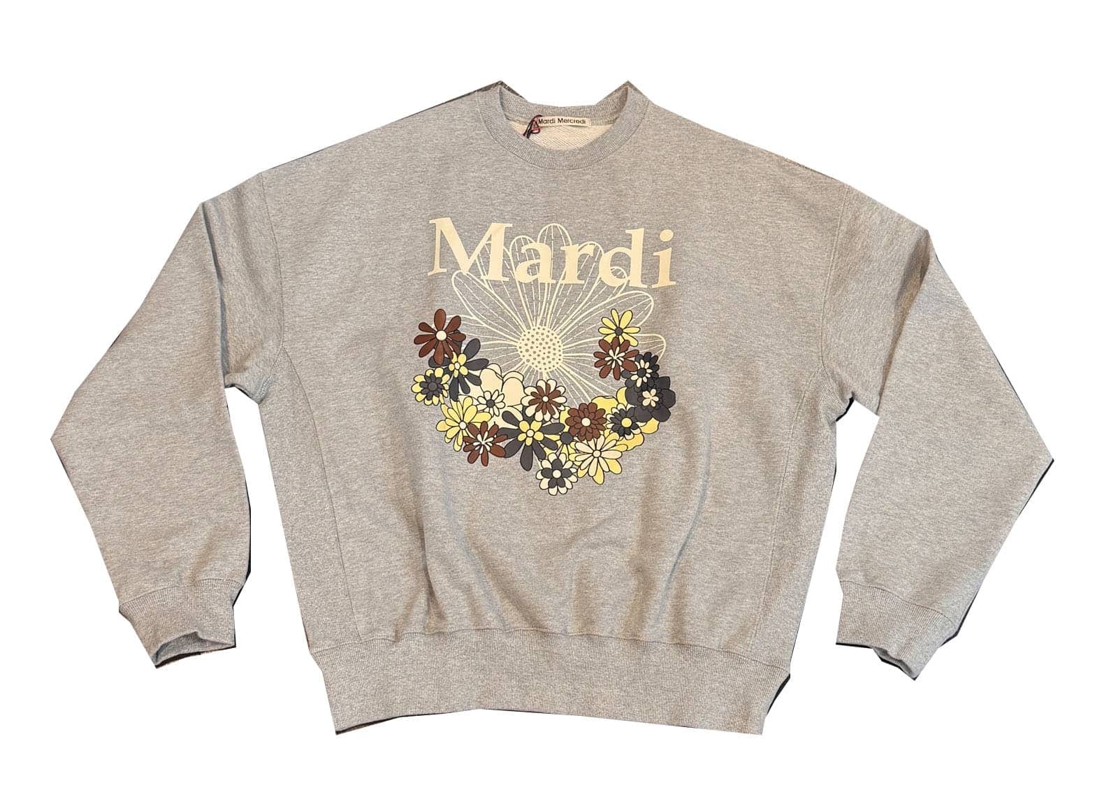 MARDI Mercredi Flowermardi Jardin Crewneck Grey Ivory