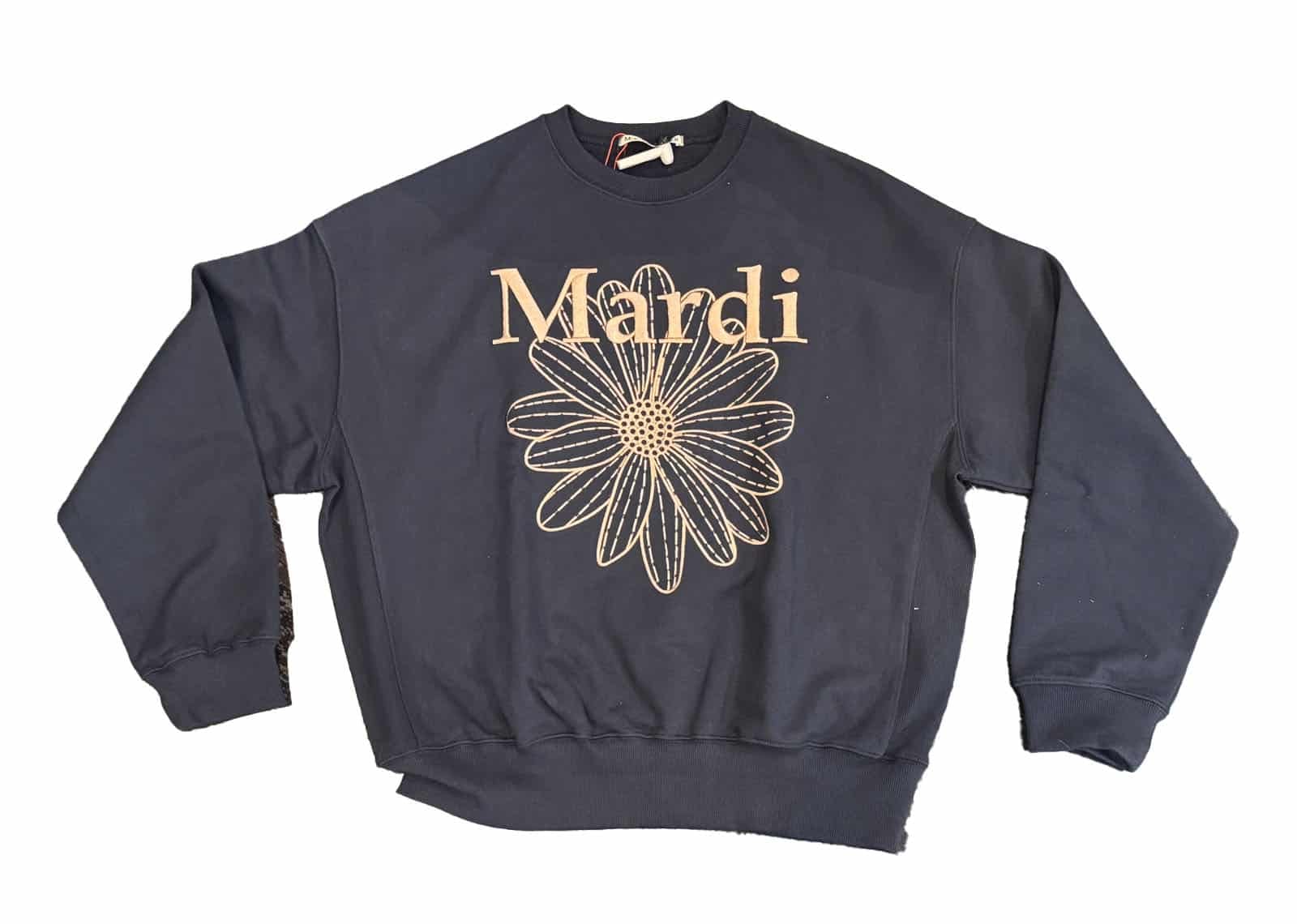 MARDI Mercredi Flowermardi Needlework Crewneck Navy Taupe