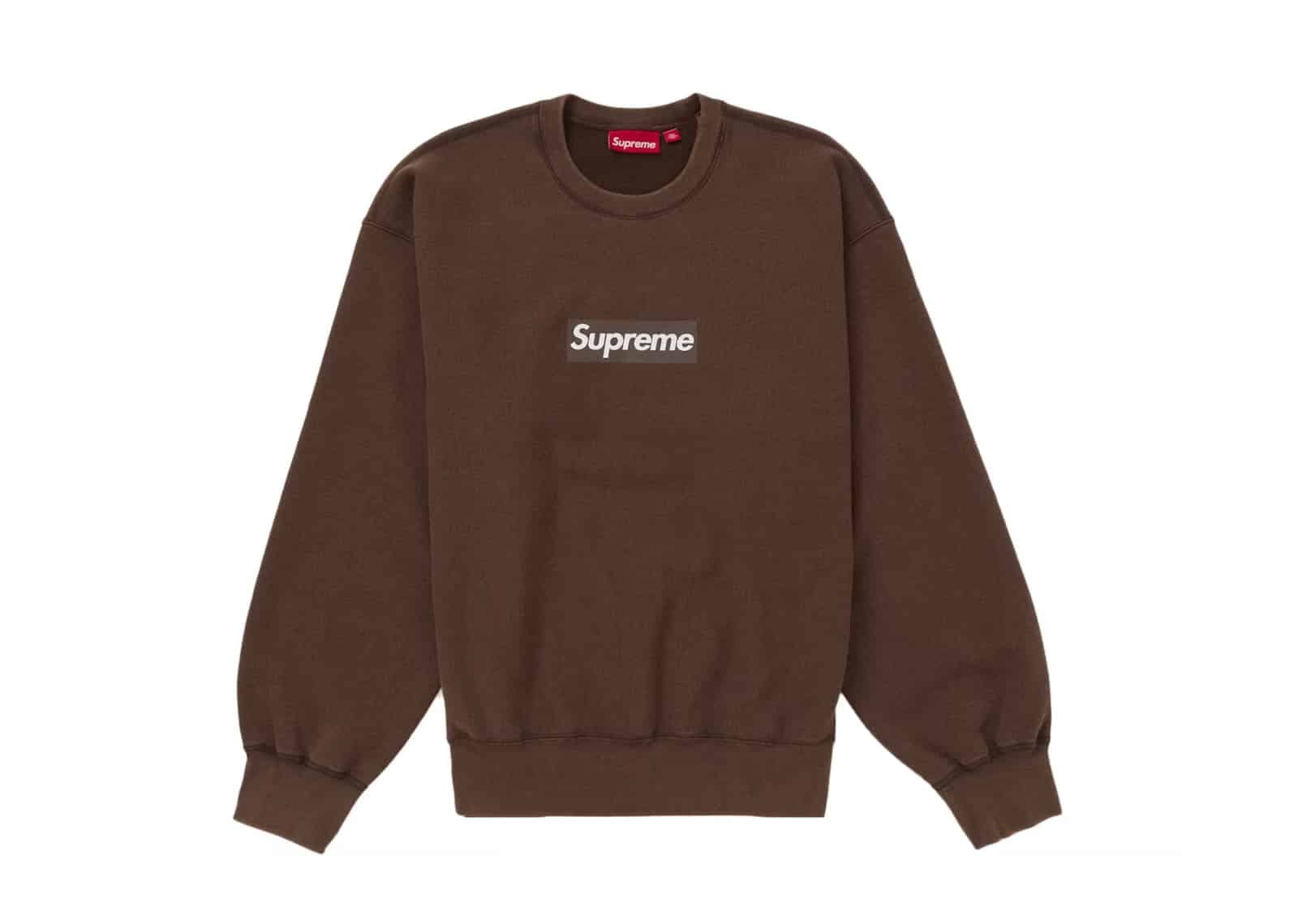 Supreme Clothing & Accessories Supreme Washed Box Logo Crewneck Brown