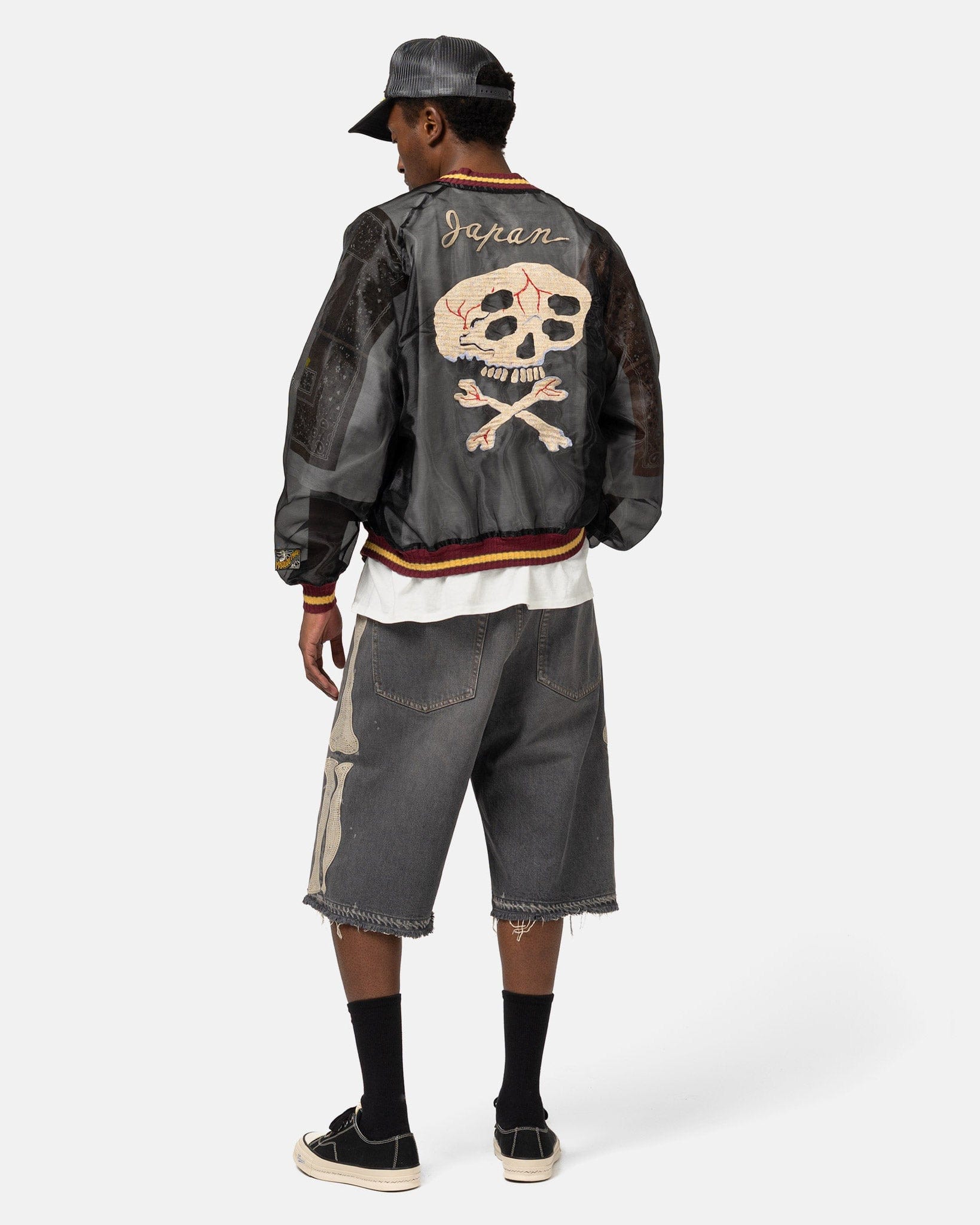 Kapital Sheer Pearl Souvenir JKT (RAIN SKULL) Black