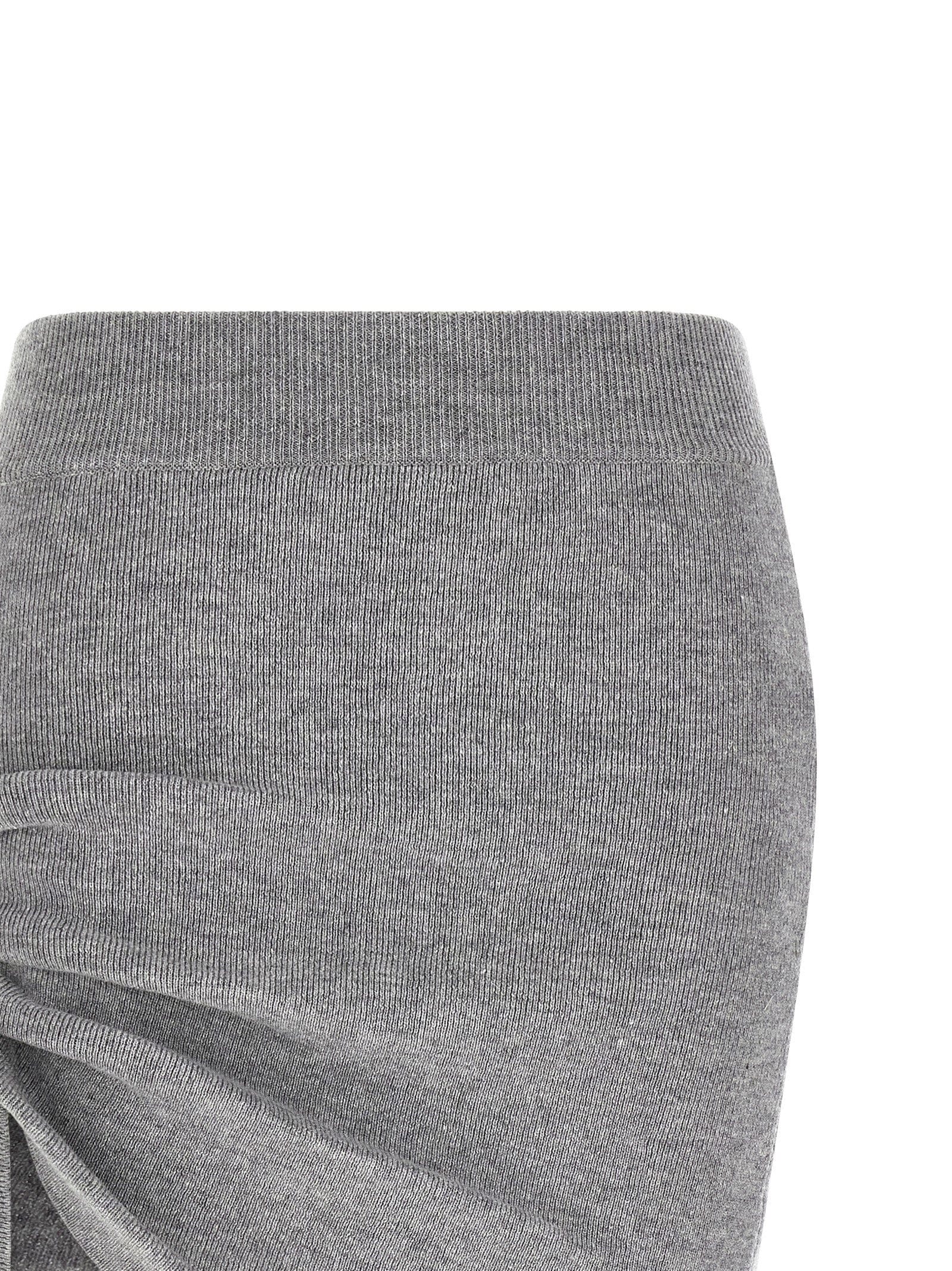 Giuseppe Di Morabito Asymmetrical Draped Virgin Wool Skirt — Taupe
