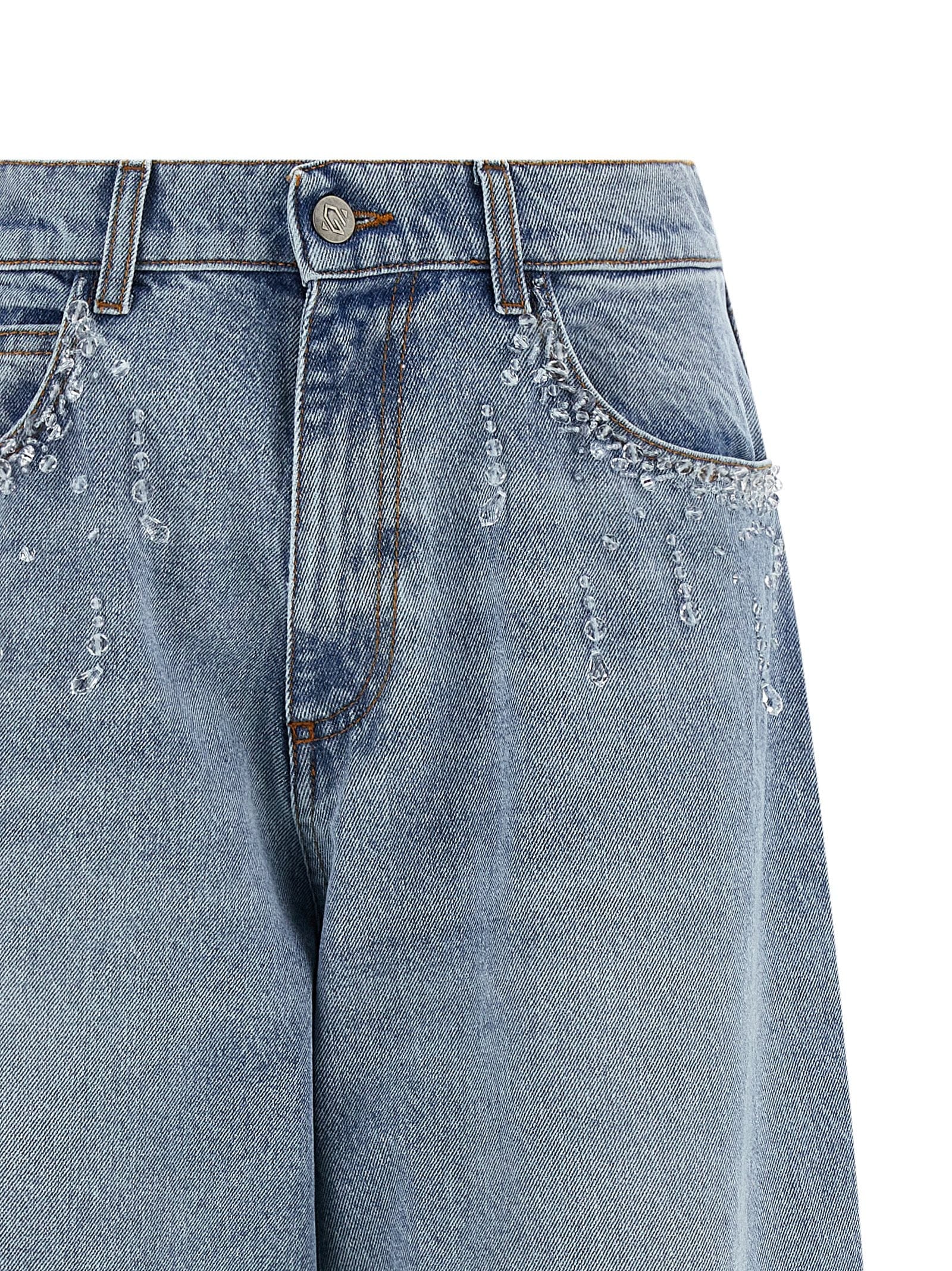 Giuseppe Di Morabito Crystal - Embellished Jeans — Light blue