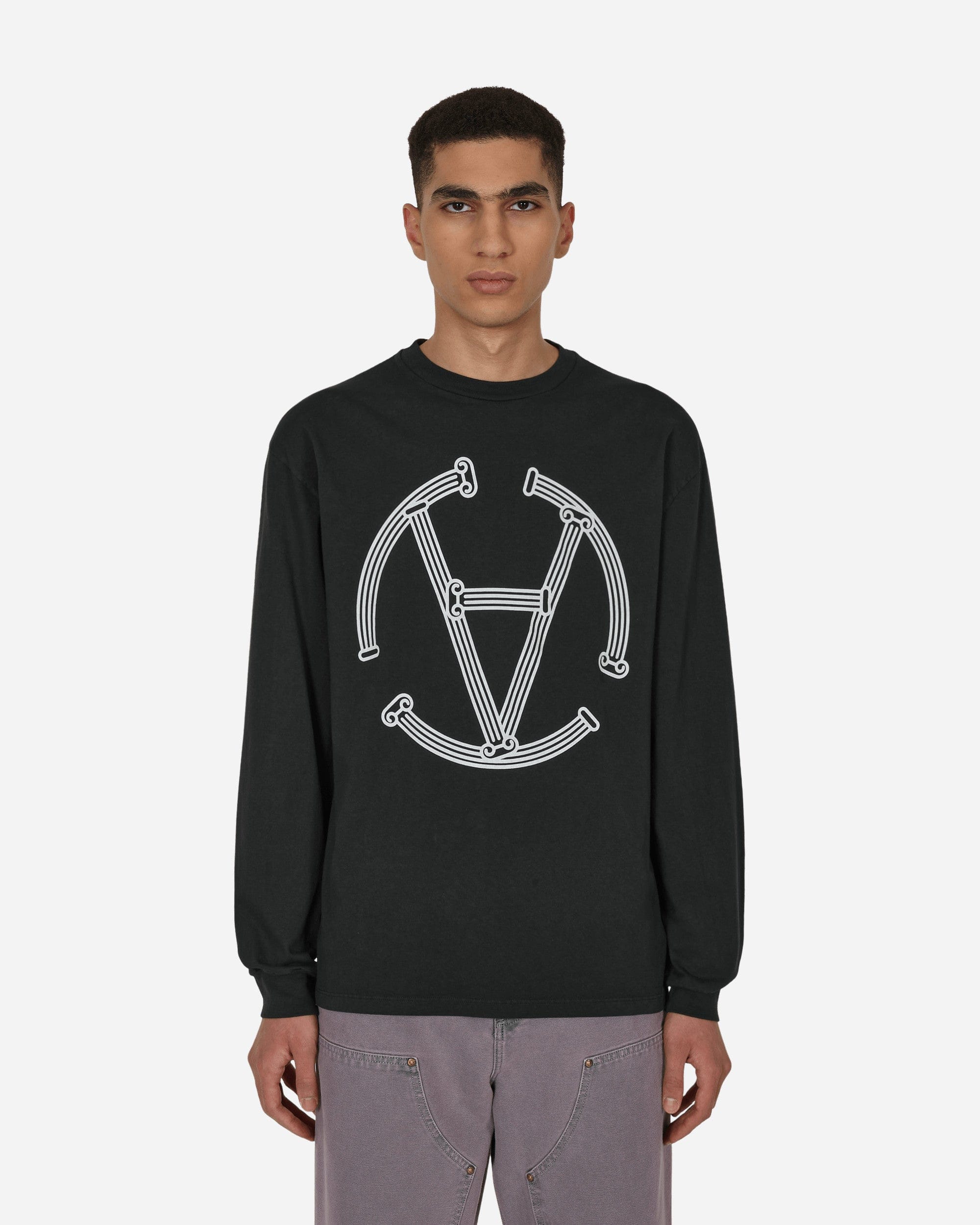 Aries Slam Jam Exclusive Column Circle Longsleeve T - Shirt Black